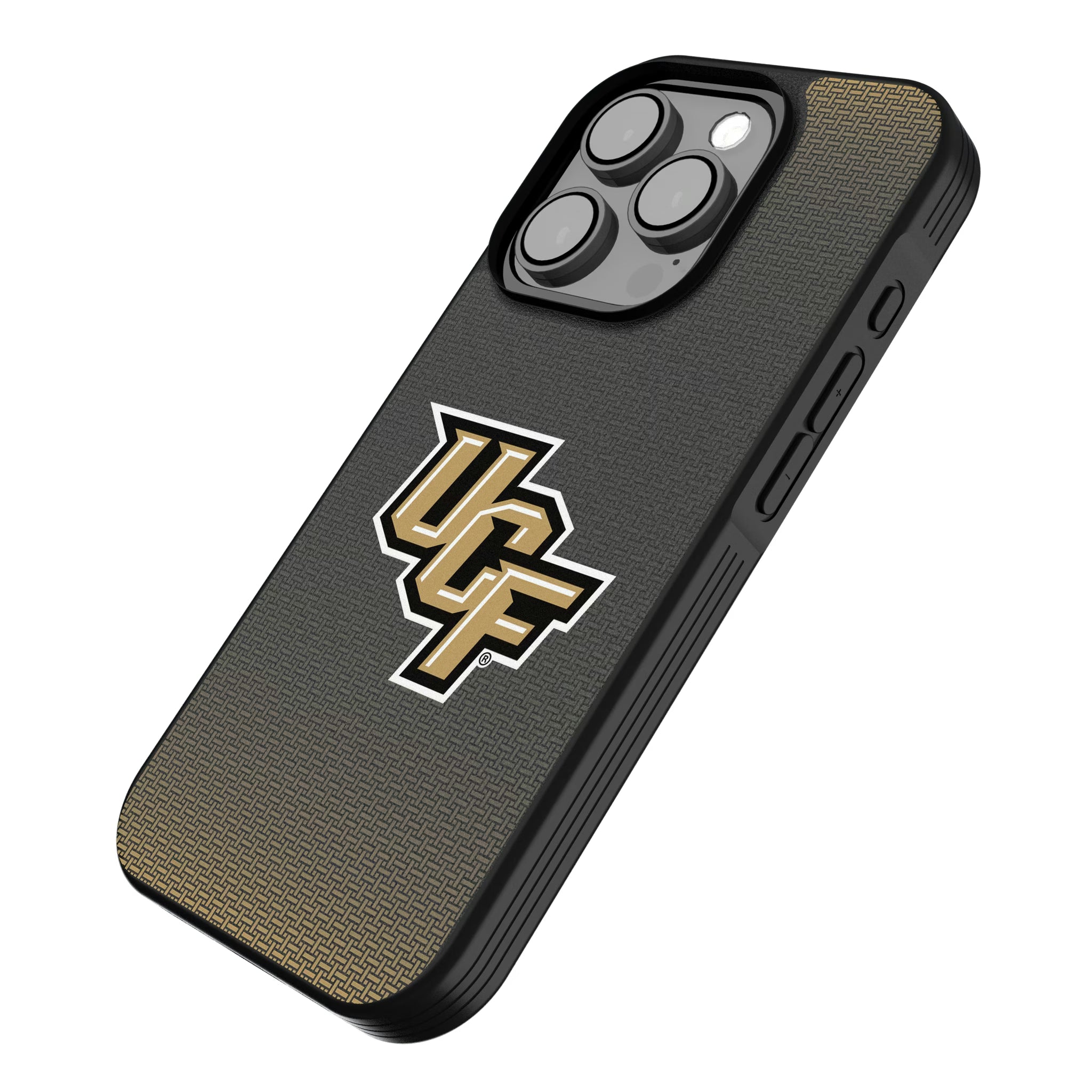 University of Central Florida Golden Knights Linen iPhone Bump Phone Case for Apple iPhone - Isometric View