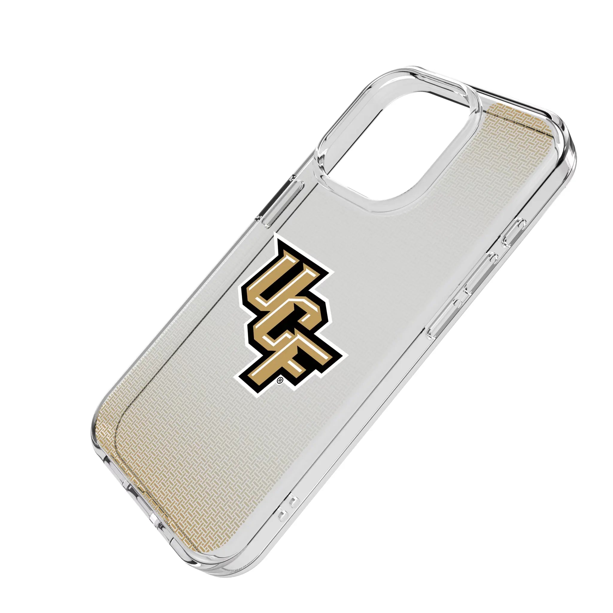 University of Central Florida Golden Knights Linen iPhone Clear Phone Case for Apple iPhone - Isometric View