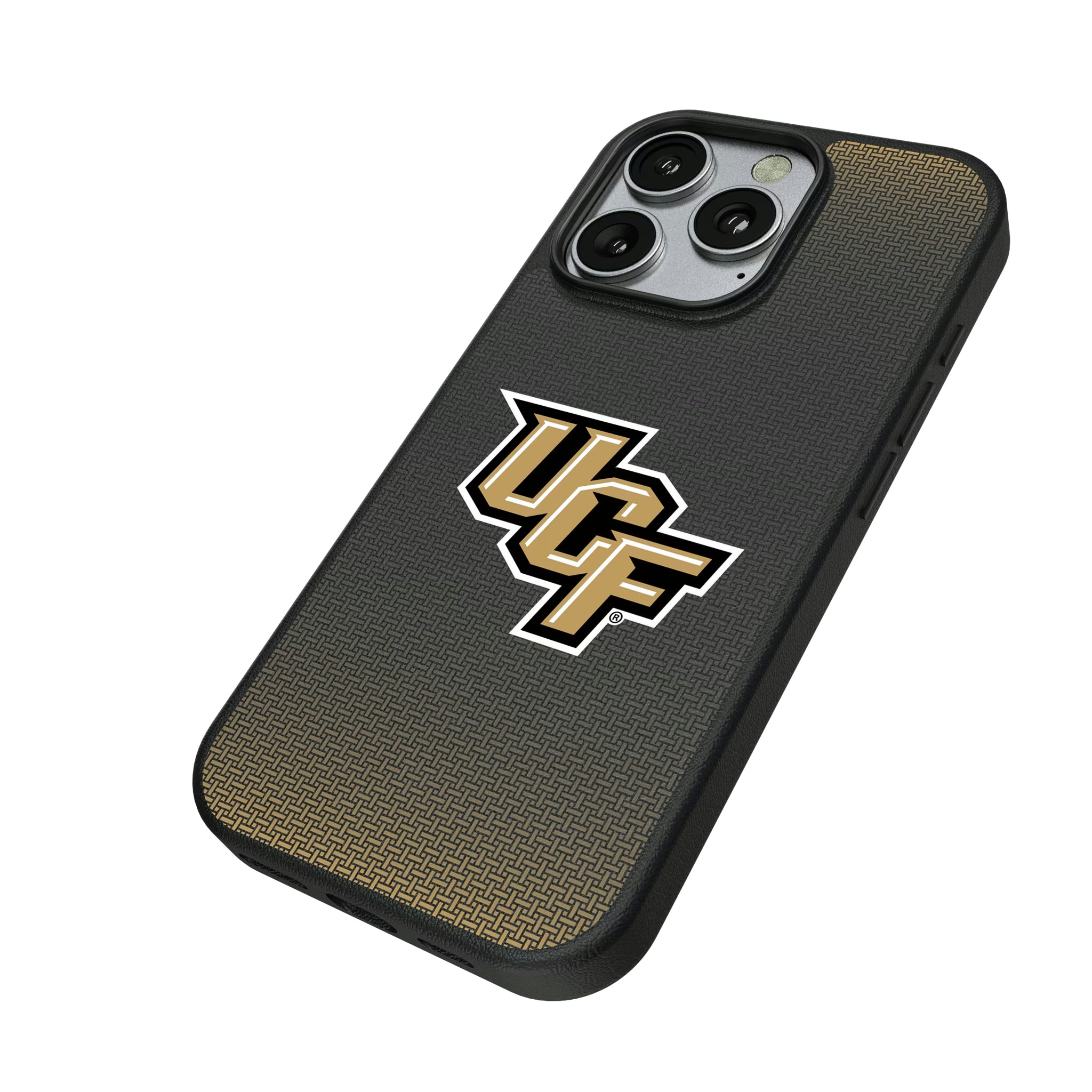 University of Central Florida Golden Knights Linen iPhone MagSafe Compatible Phone Case for Apple iPhone - Isometric View