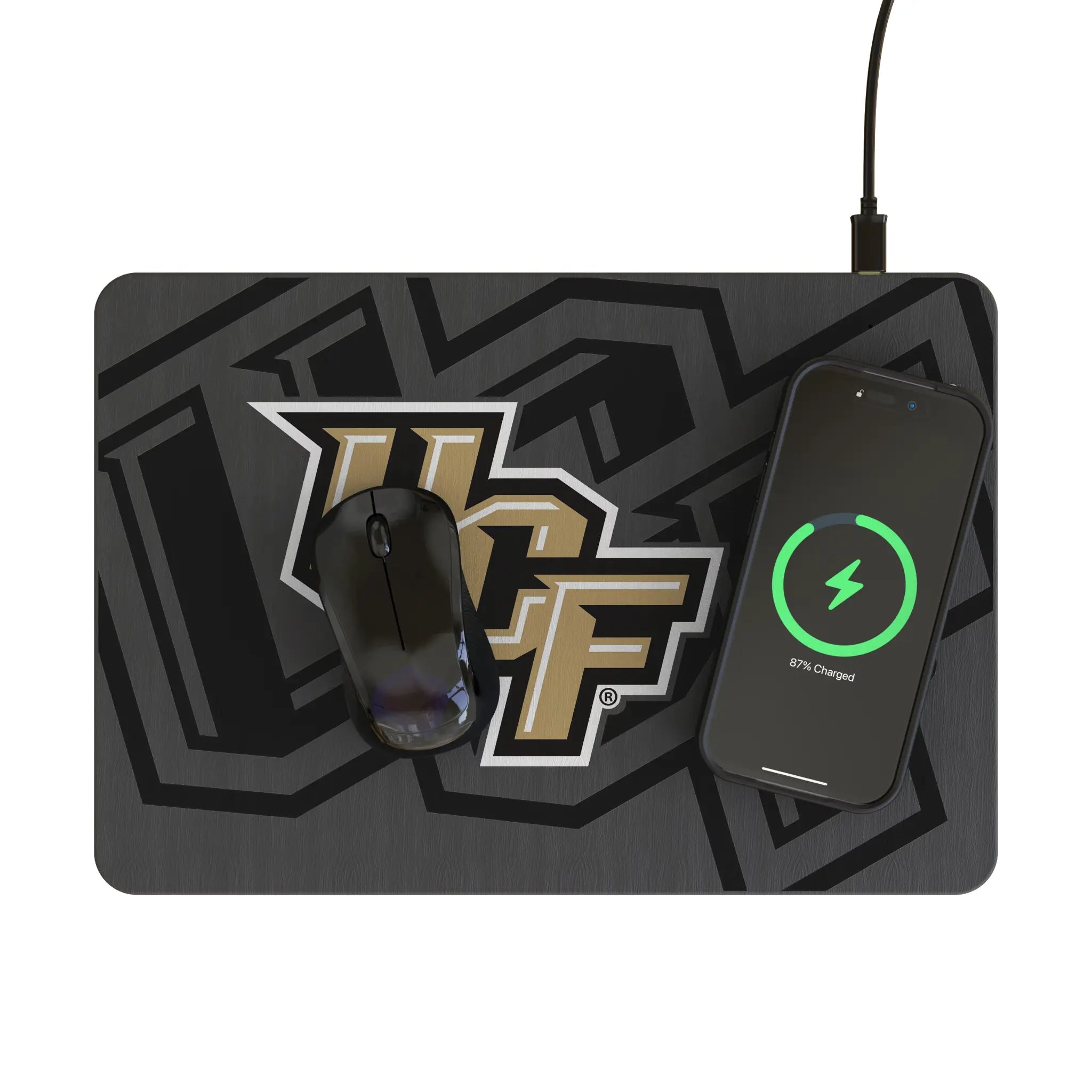 University of Central Florida Golden Knights Monocolor Tilt 15-Watt Wireless Charger and Mouse Pad - Lifestyle