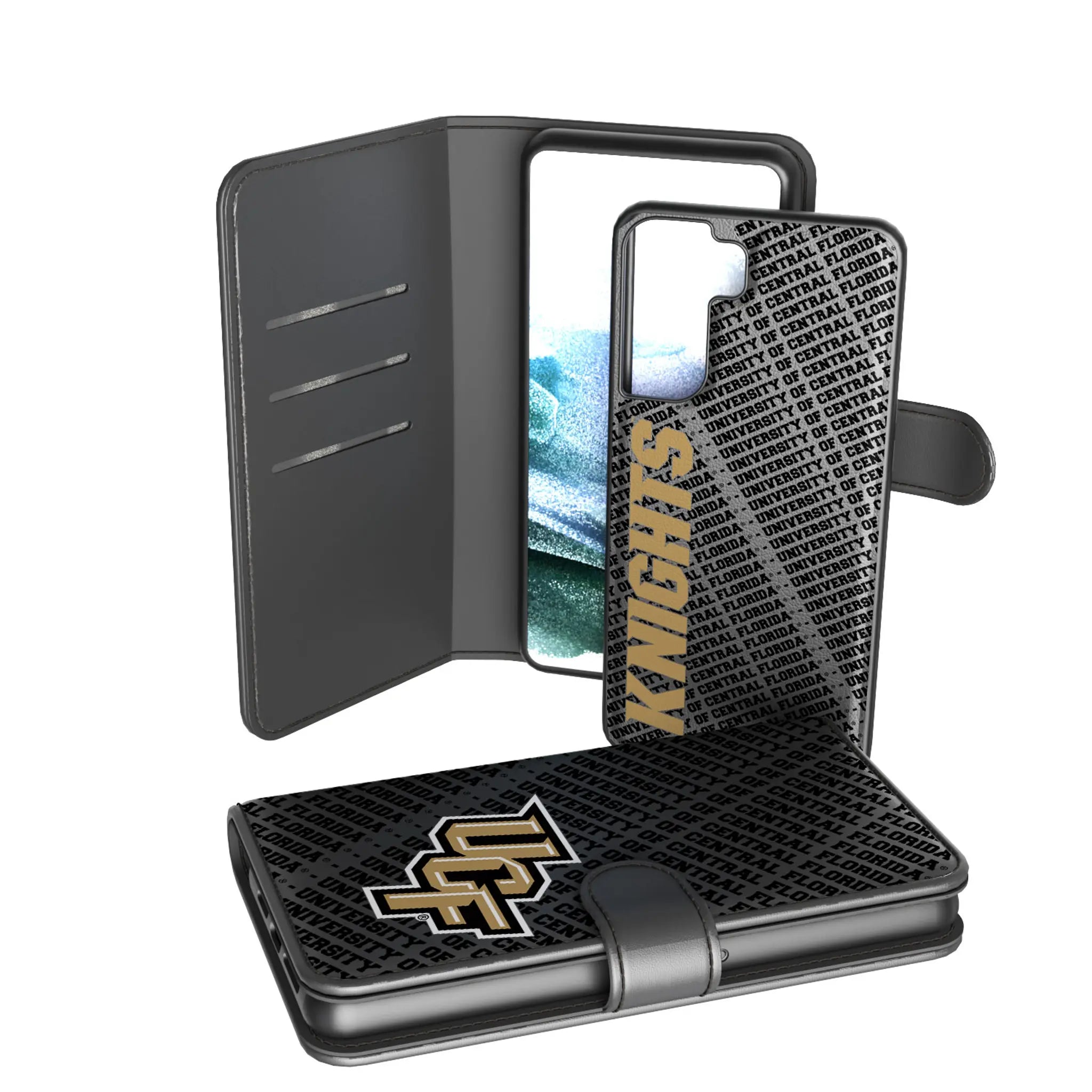 University of Central Florida Golden Knights Monocolor Tilt Galaxy Wallet Phone Case for Samsung Galaxy