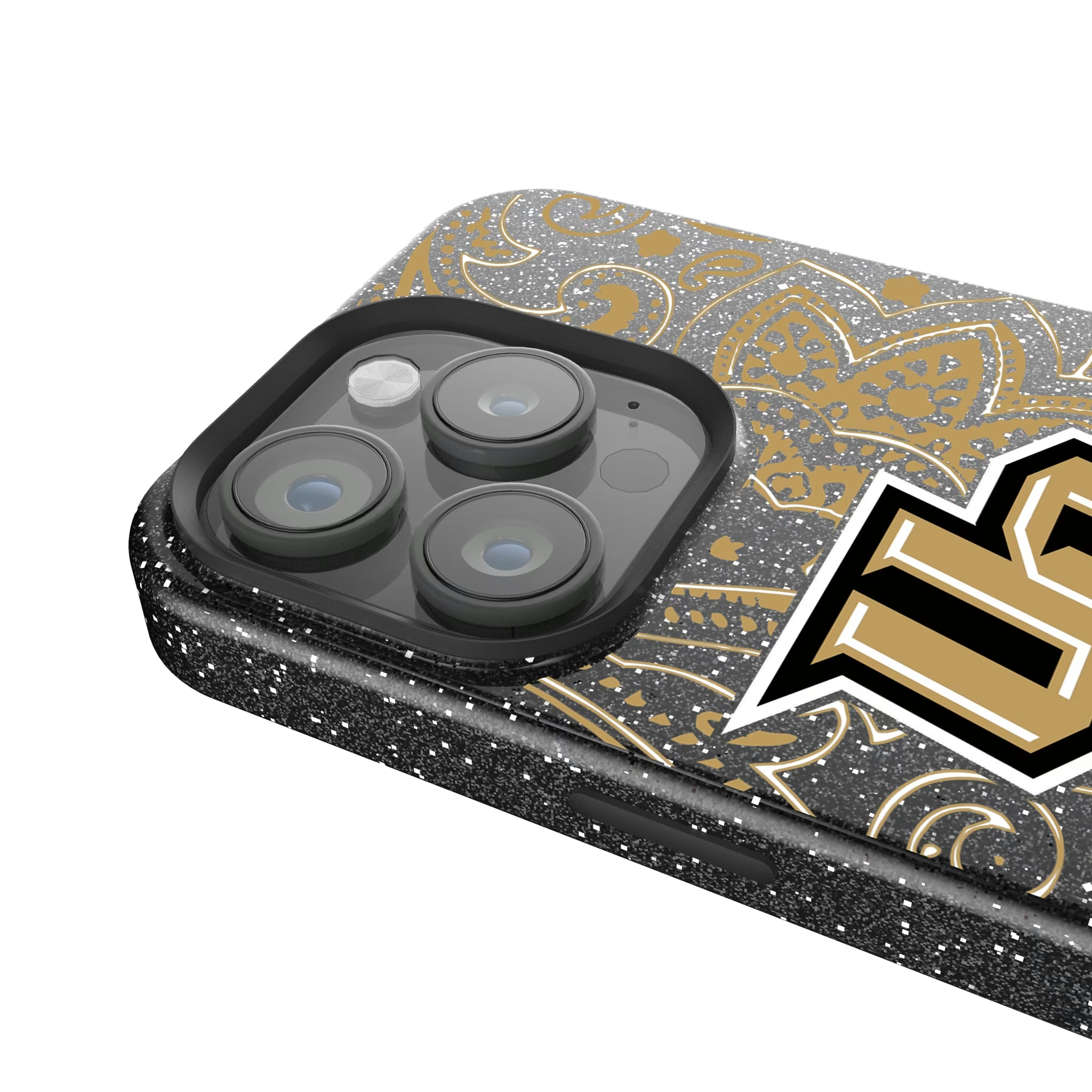 University of Central Florida Golden Knights Paisley iPhone Bling Phone Case for Apple iPhone - Detail