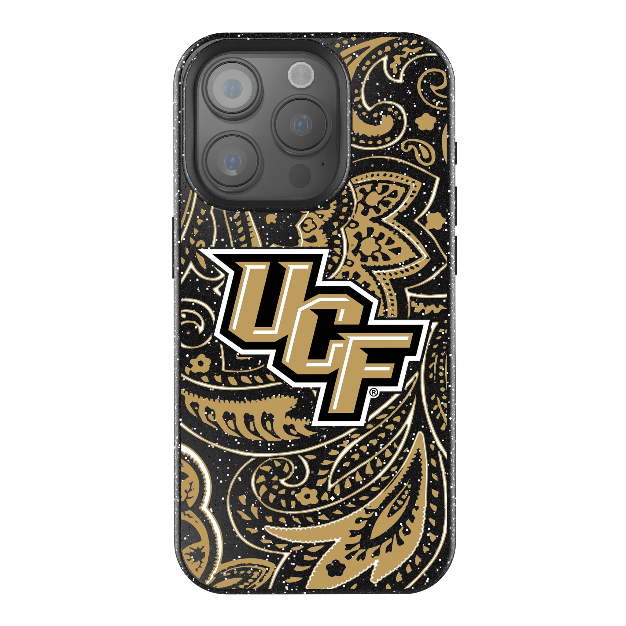 University of Central Florida Golden Knights Paisley iPhone Bling Phone Case for Apple iPhone