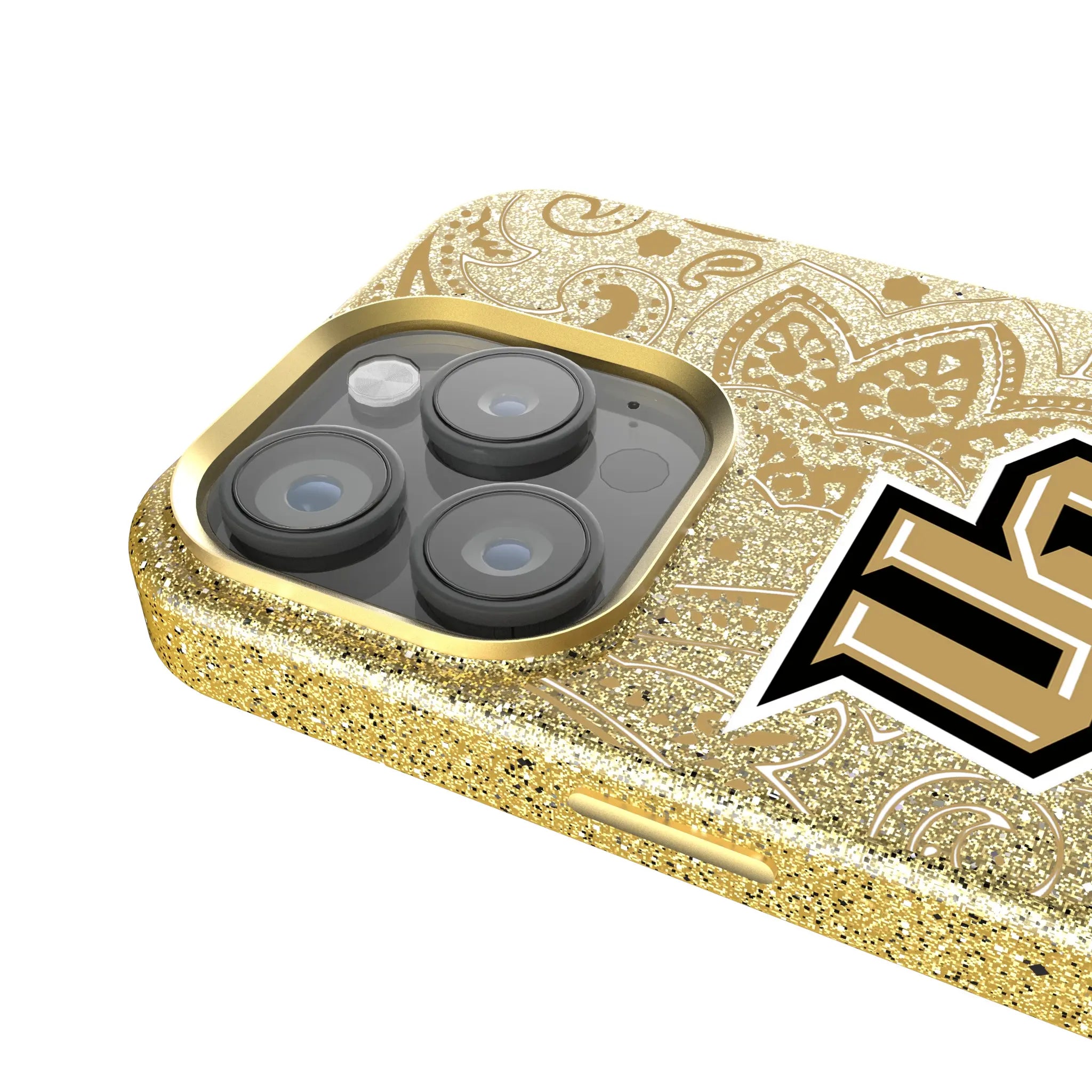 University of Central Florida Golden Knights Paisley iPhone Bling Phone Case for Apple iPhone - Detail