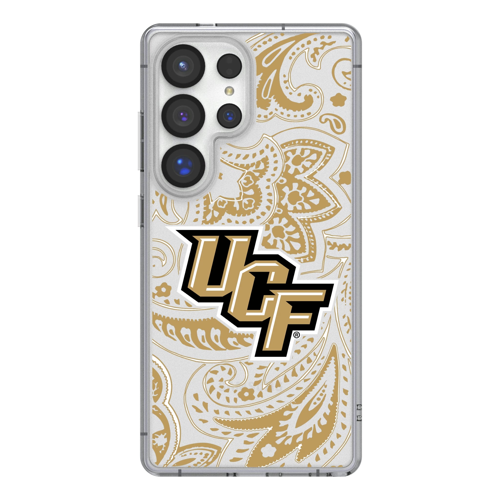 University of Central Florida Golden Knights Paisley Galaxy Clear Phone Case for Samsung Galaxy