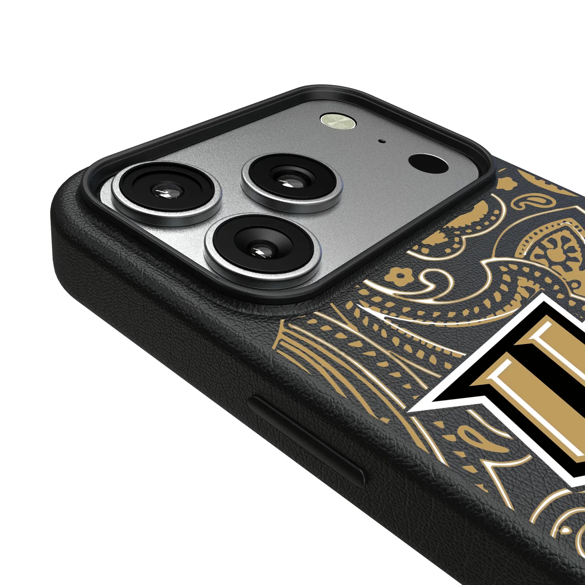 University of Central Florida Golden Knights Paisley iPhone MagSafe Compatible Phone Case for Apple iPhone - Detail#Device_iPhone 17 Pro
