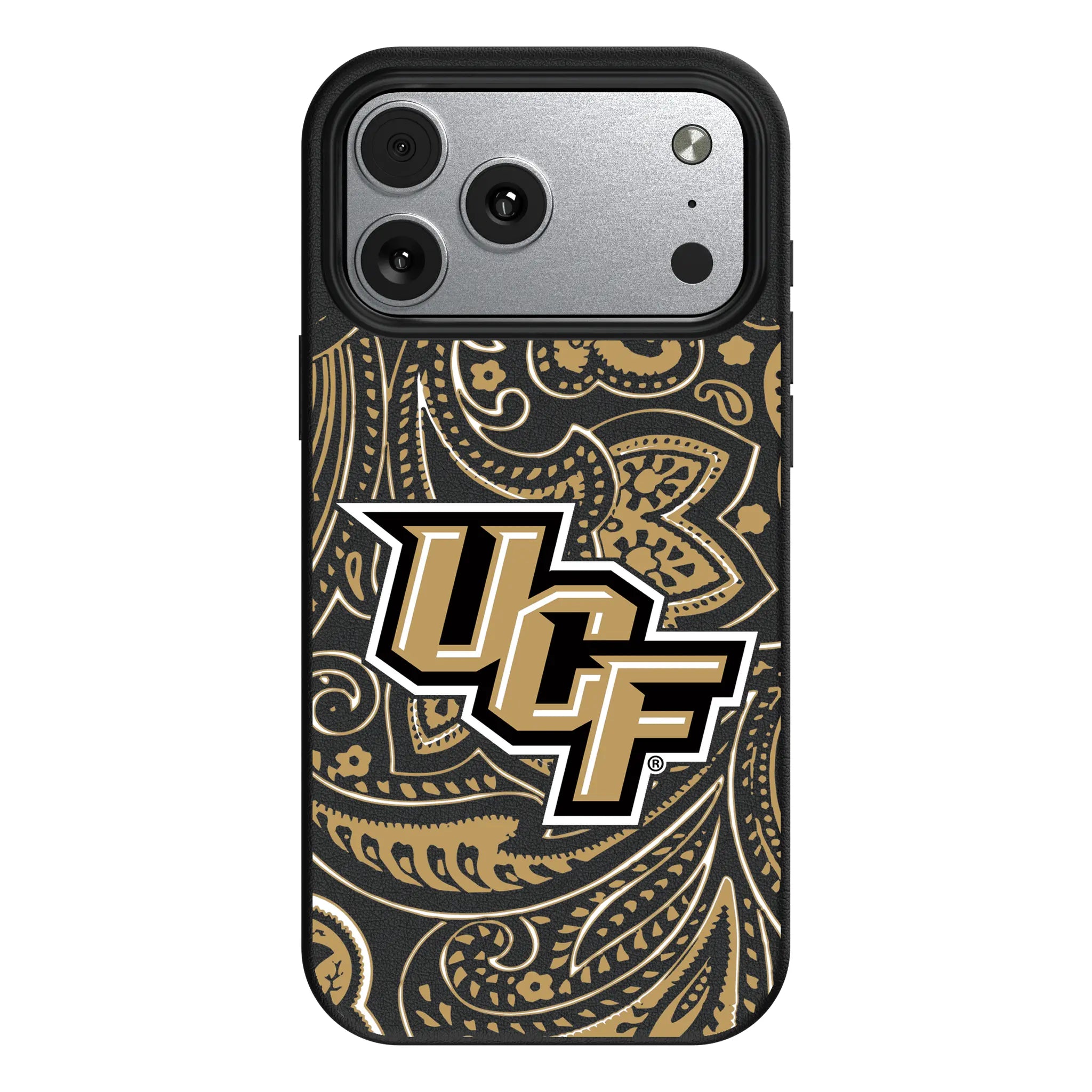 University of Central Florida Golden Knights Paisley iPhone MagSafe Compatible Phone Case for Apple iPhone#Device_iPhone 17 Pro Max