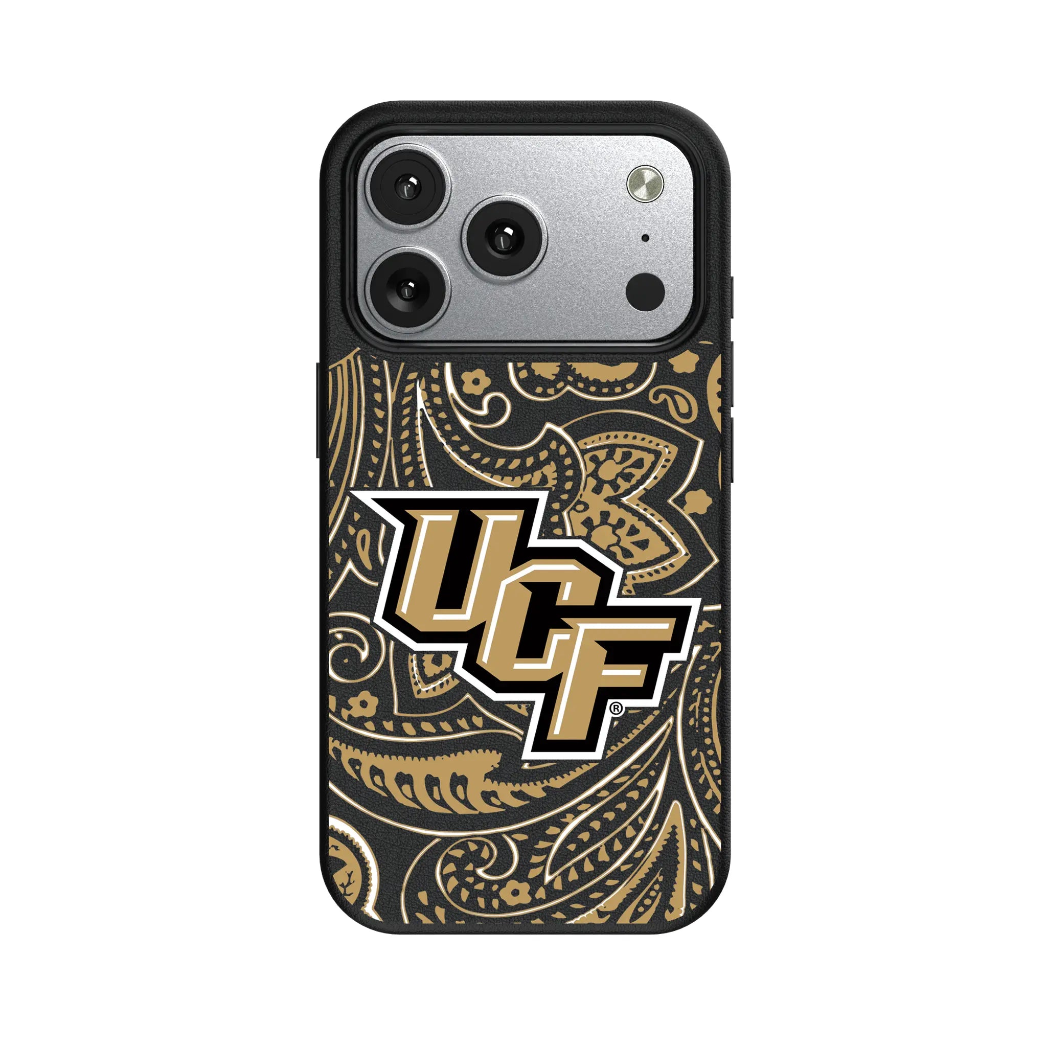 University of Central Florida Golden Knights Paisley iPhone MagSafe Compatible Phone Case for Apple iPhone#Device_iPhone 17 Pro
