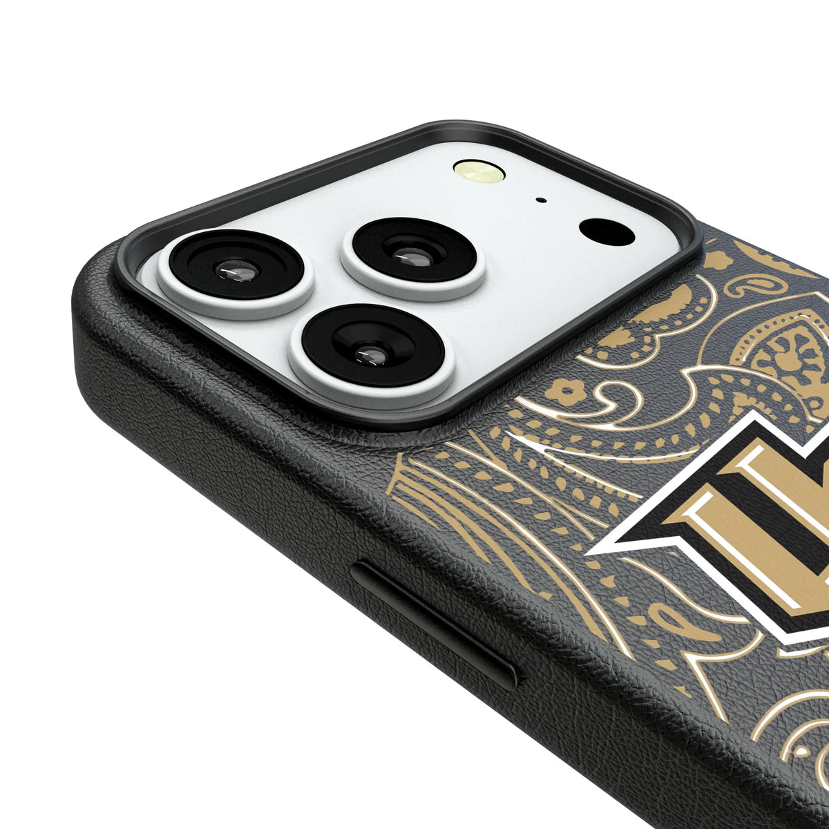University of Central Florida Golden Knights Paisley iPhone MagSafe Compatible Phone Case for Apple iPhone - Detail#Device_iPhone 18 Pro