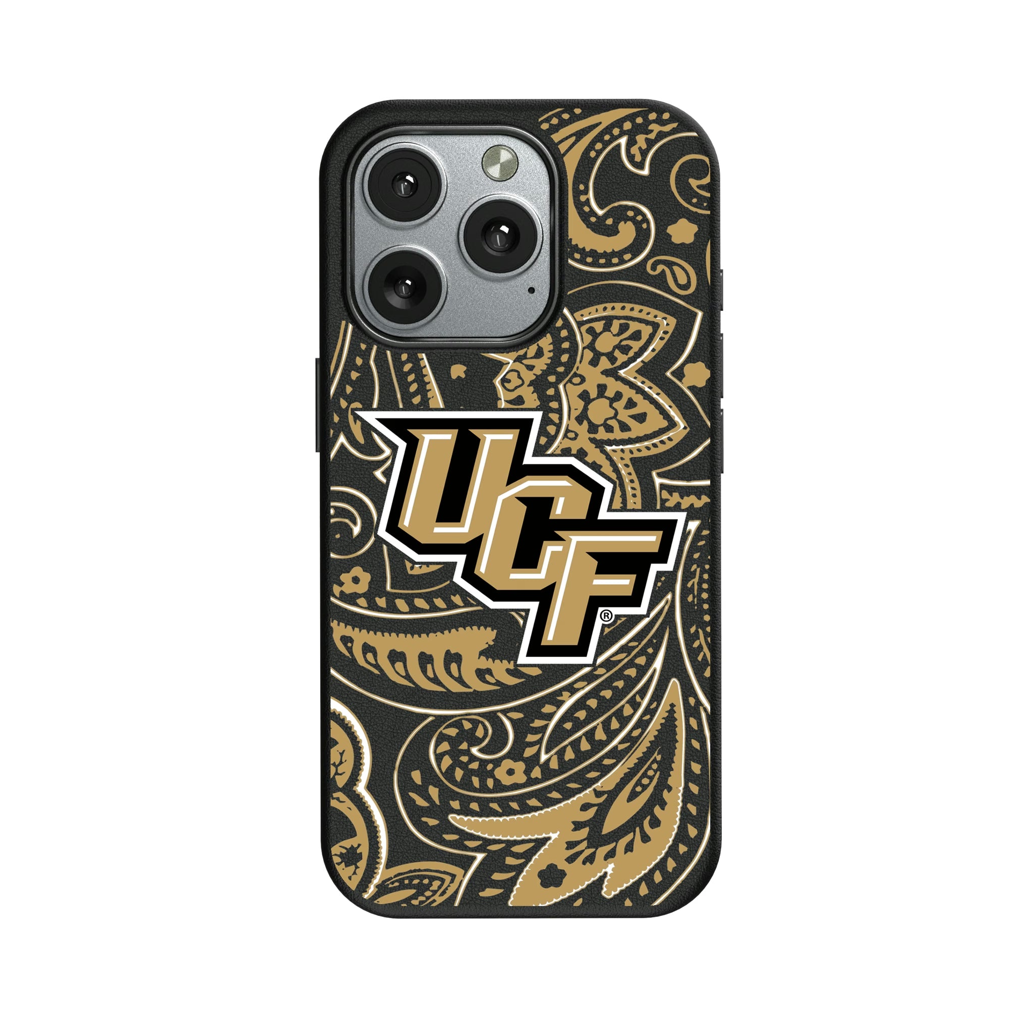 University of Central Florida Golden Knights Paisley iPhone MagSafe Compatible Phone Case for Apple iPhone