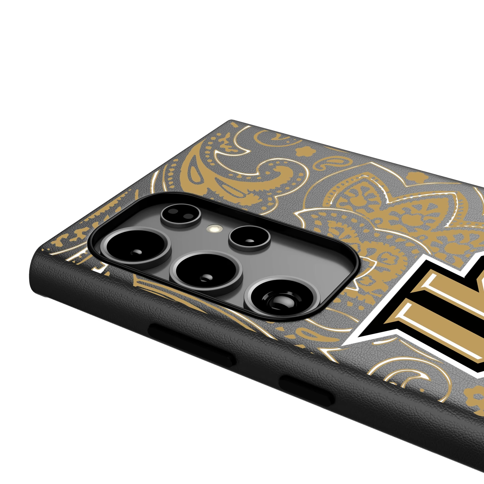 University of Central Florida Golden Knights Paisley Galaxy MagSafe Compatible Phone Case for Samsung Galaxy - Detail