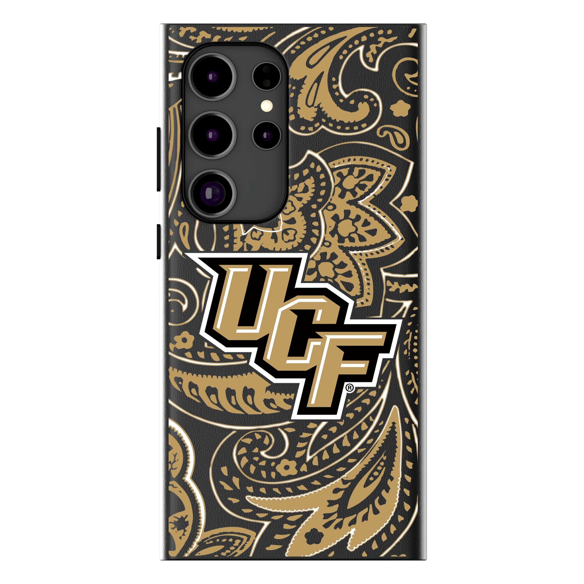 University of Central Florida Golden Knights Paisley Galaxy MagSafe Compatible Phone Case for Samsung Galaxy