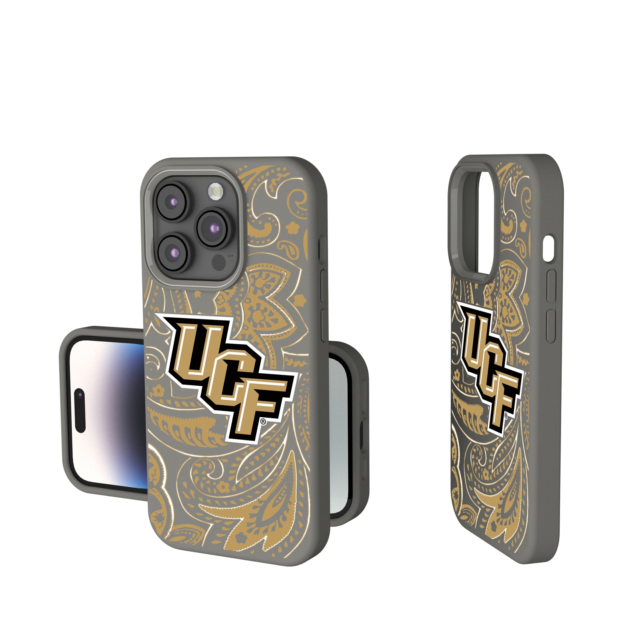 University of Central Florida Golden Knights Paisley iPhone Soft Touch Phone Case for Apple iPhone