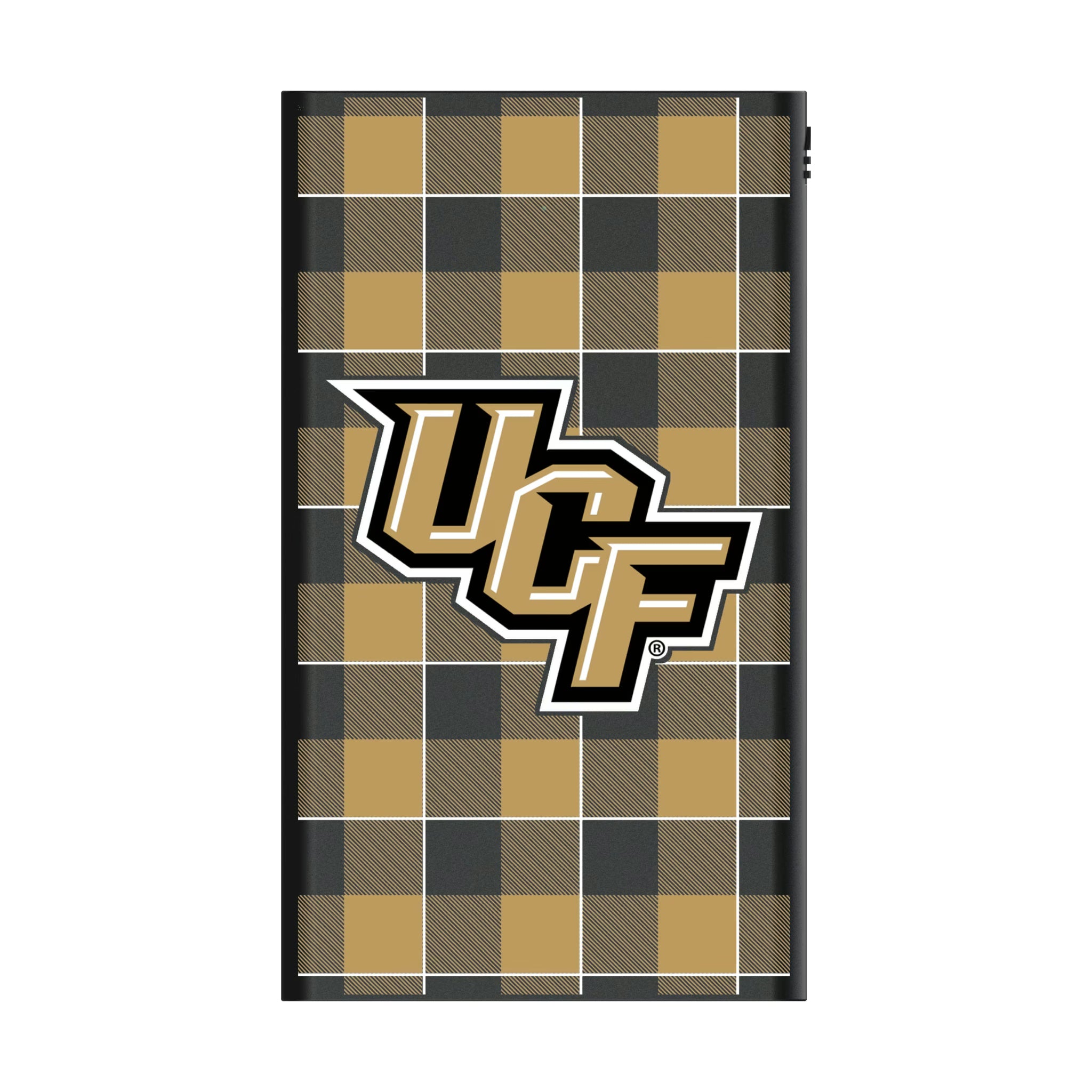 University of Central Florida Golden Knights Plaid 5000mAh Flat Powerbank