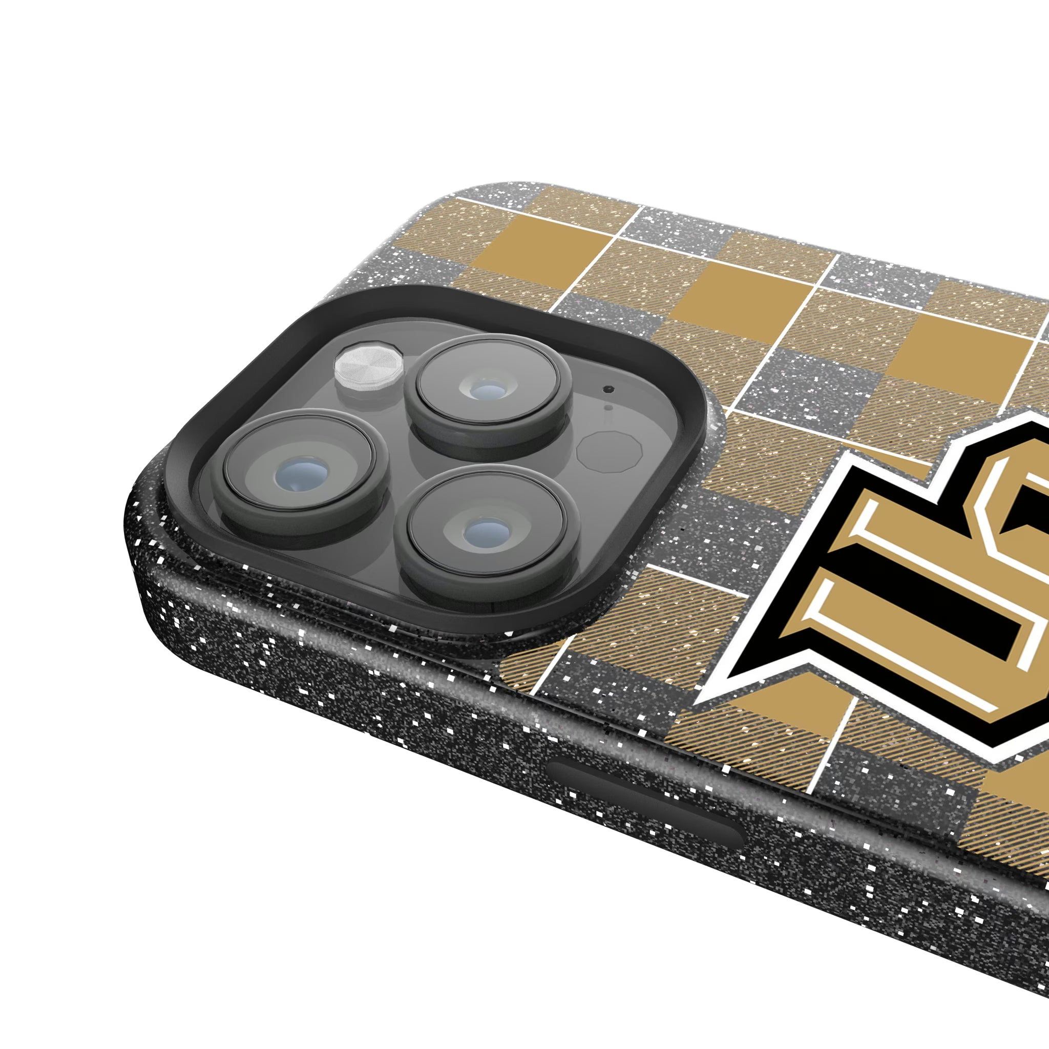 University of Central Florida Golden Knights Plaid iPhone Bling Phone Case for Apple iPhone - Detail