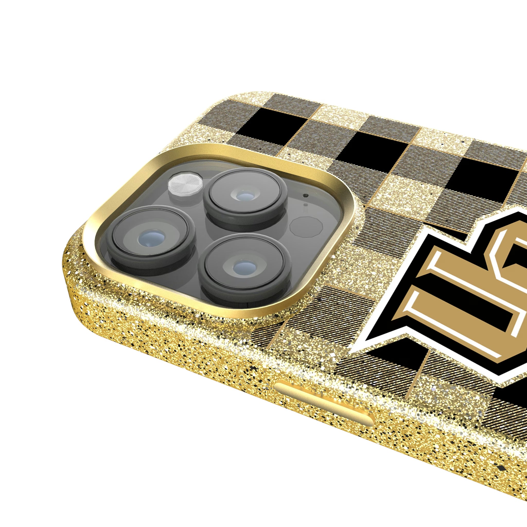 University of Central Florida Golden Knights Plaid iPhone Bling Phone Case for Apple iPhone - Detail