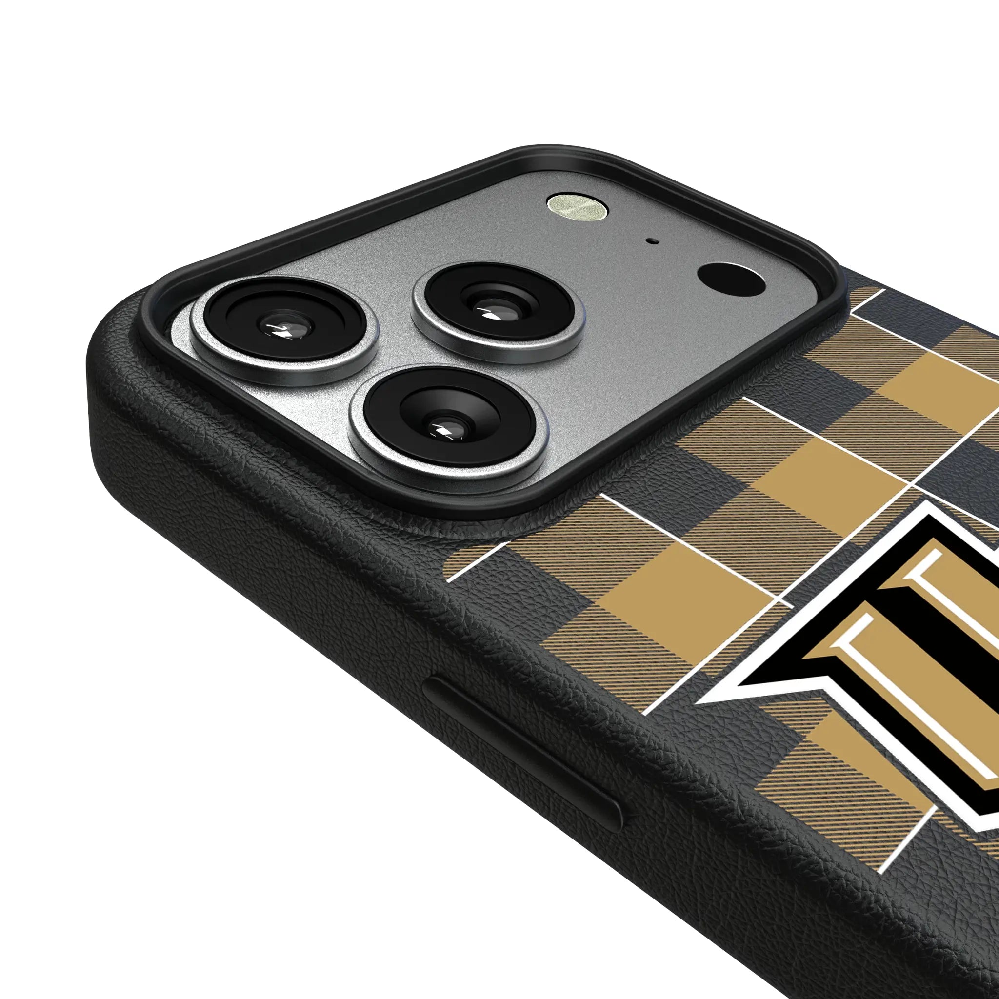 University of Central Florida Golden Knights Plaid iPhone MagSafe Compatible Phone Case for Apple iPhone - Detail#Device_iPhone 17 Pro