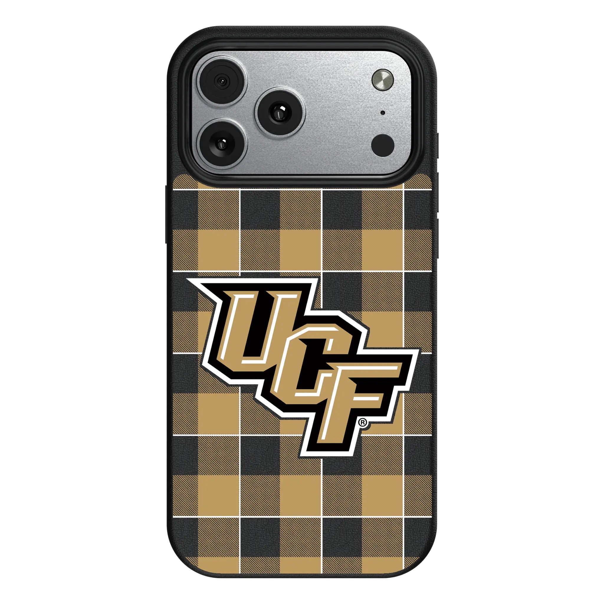 University of Central Florida Golden Knights Plaid iPhone MagSafe Compatible Phone Case for Apple iPhone#Device_iPhone 17 Pro Max