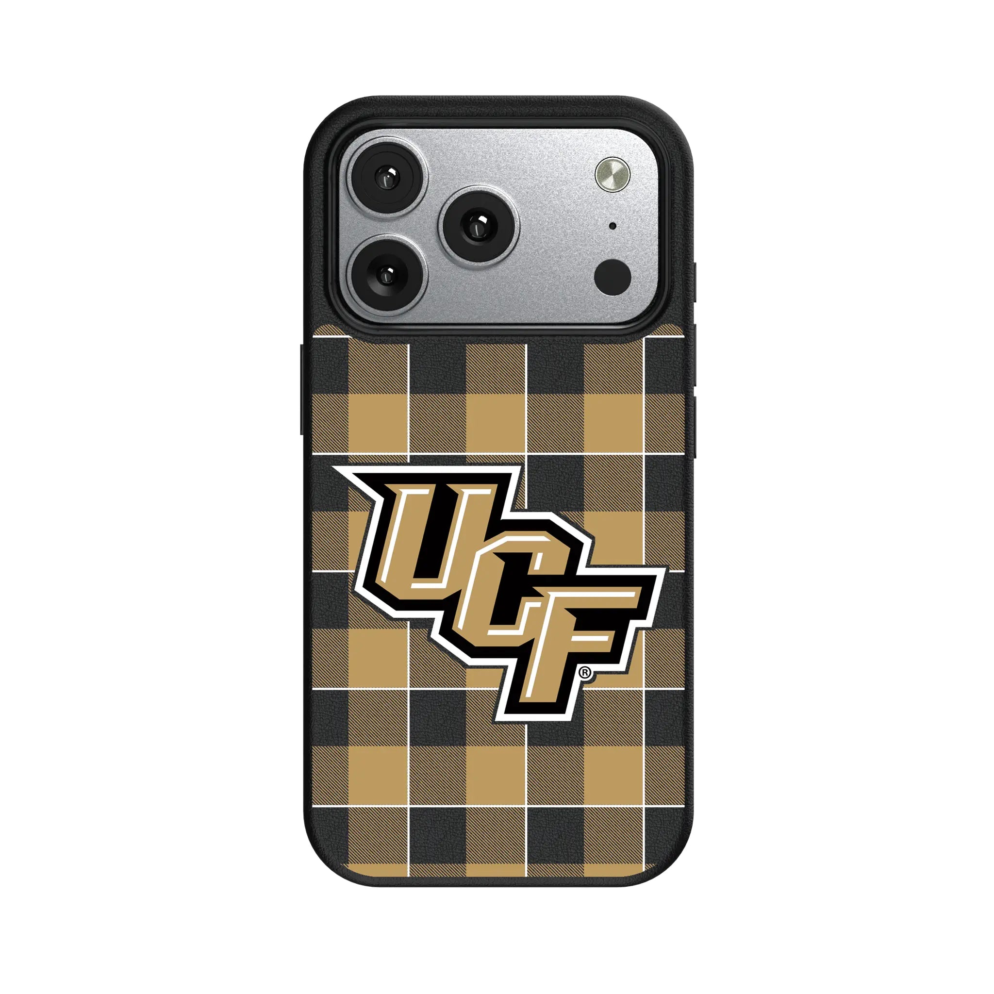University of Central Florida Golden Knights Plaid iPhone MagSafe Compatible Phone Case for Apple iPhone#Device_iPhone 17 Pro