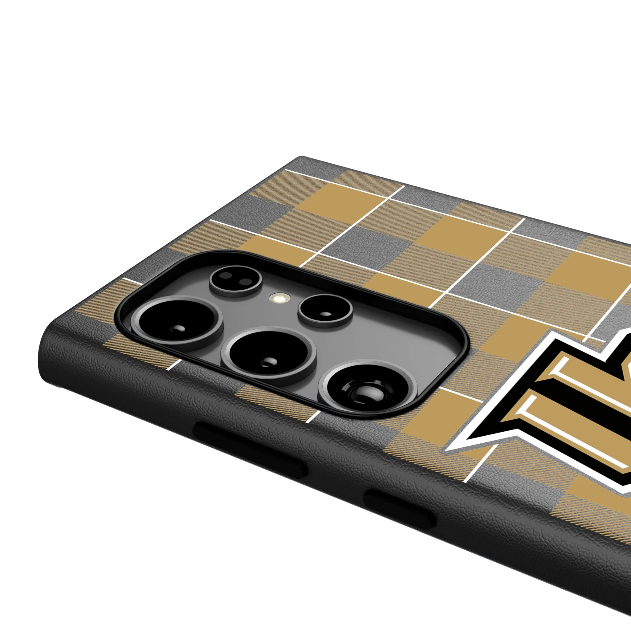University of Central Florida Golden Knights Plaid Galaxy MagSafe Compatible Phone Case for Samsung Galaxy - Detail