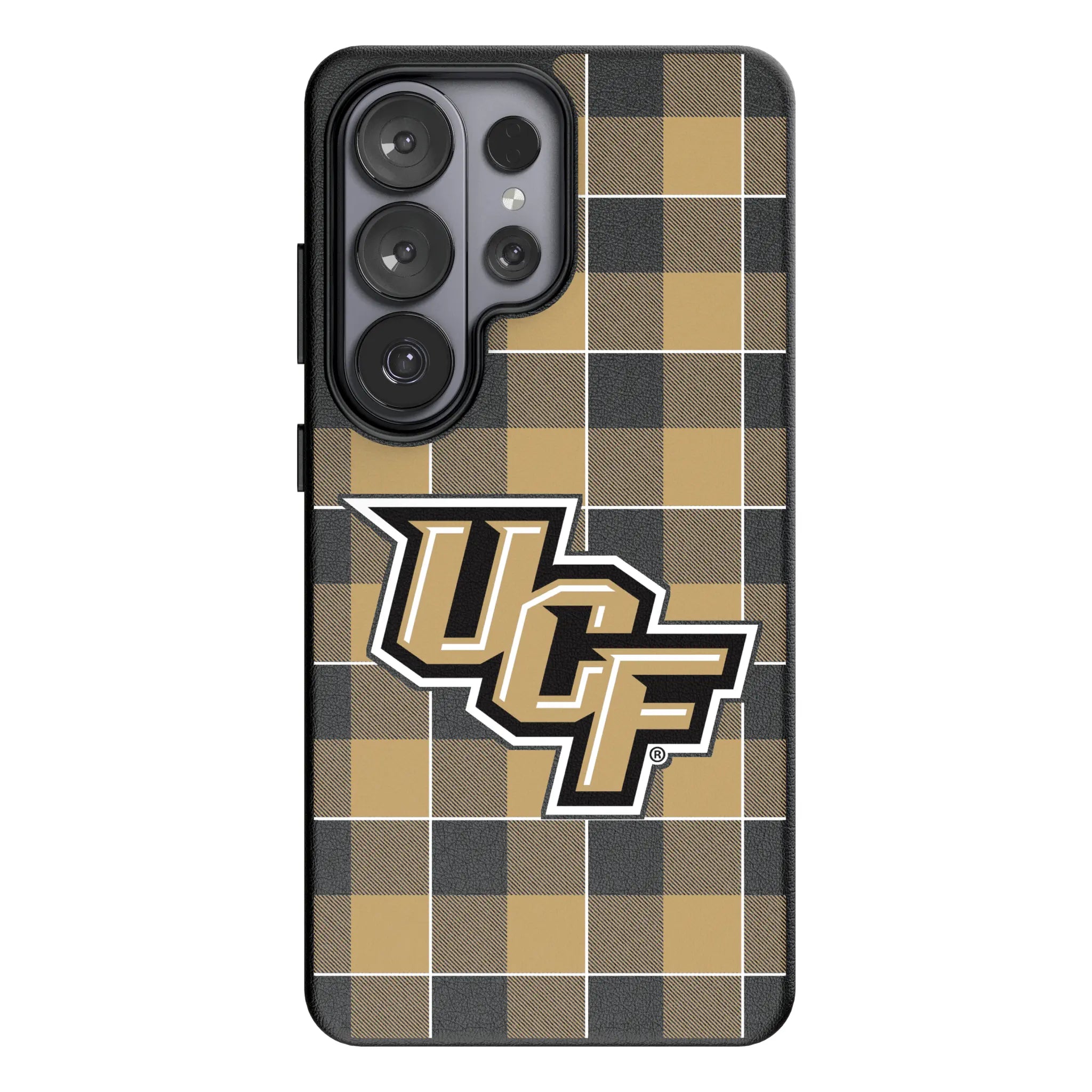 University of Central Florida Golden Knights Plaid Galaxy MagSafe Compatible Phone Case for Samsung Galaxy#Device_Galaxy S26 Ultra