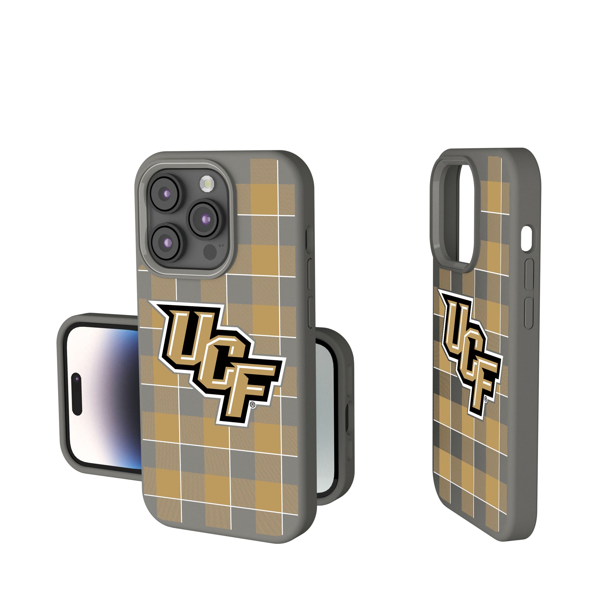University of Central Florida Golden Knights Plaid iPhone Soft Touch Phone Case for Apple iPhone