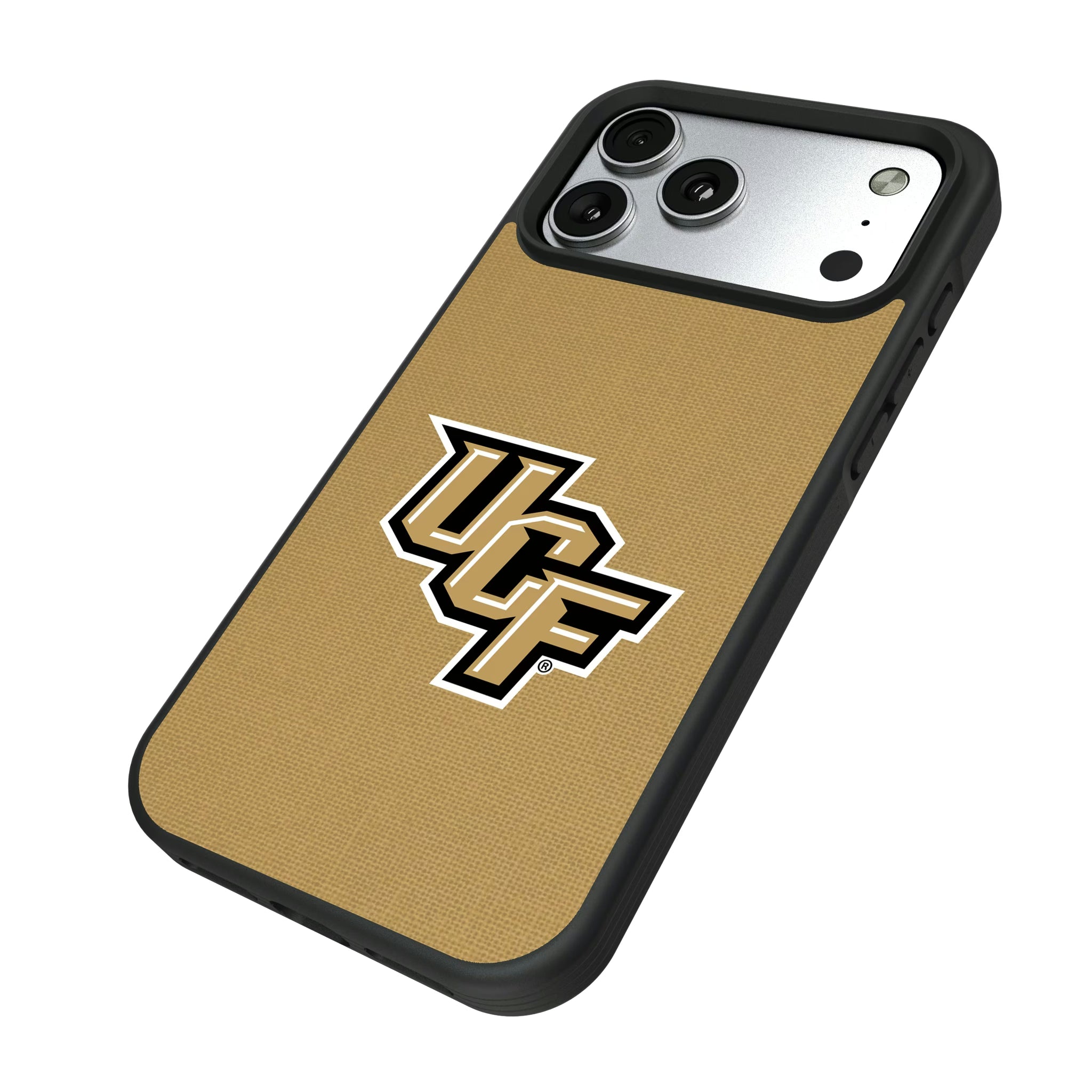 University of Central Florida Golden Knights Solid iPhone Bump Phone Case for Apple iPhone - Isometric View#Device_iPhone 17 Pro Max
