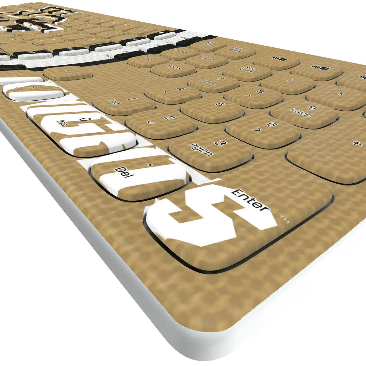 University of Central Florida Golden Knights Stripe KKB605 Curved Wireless Keyboard - Detail