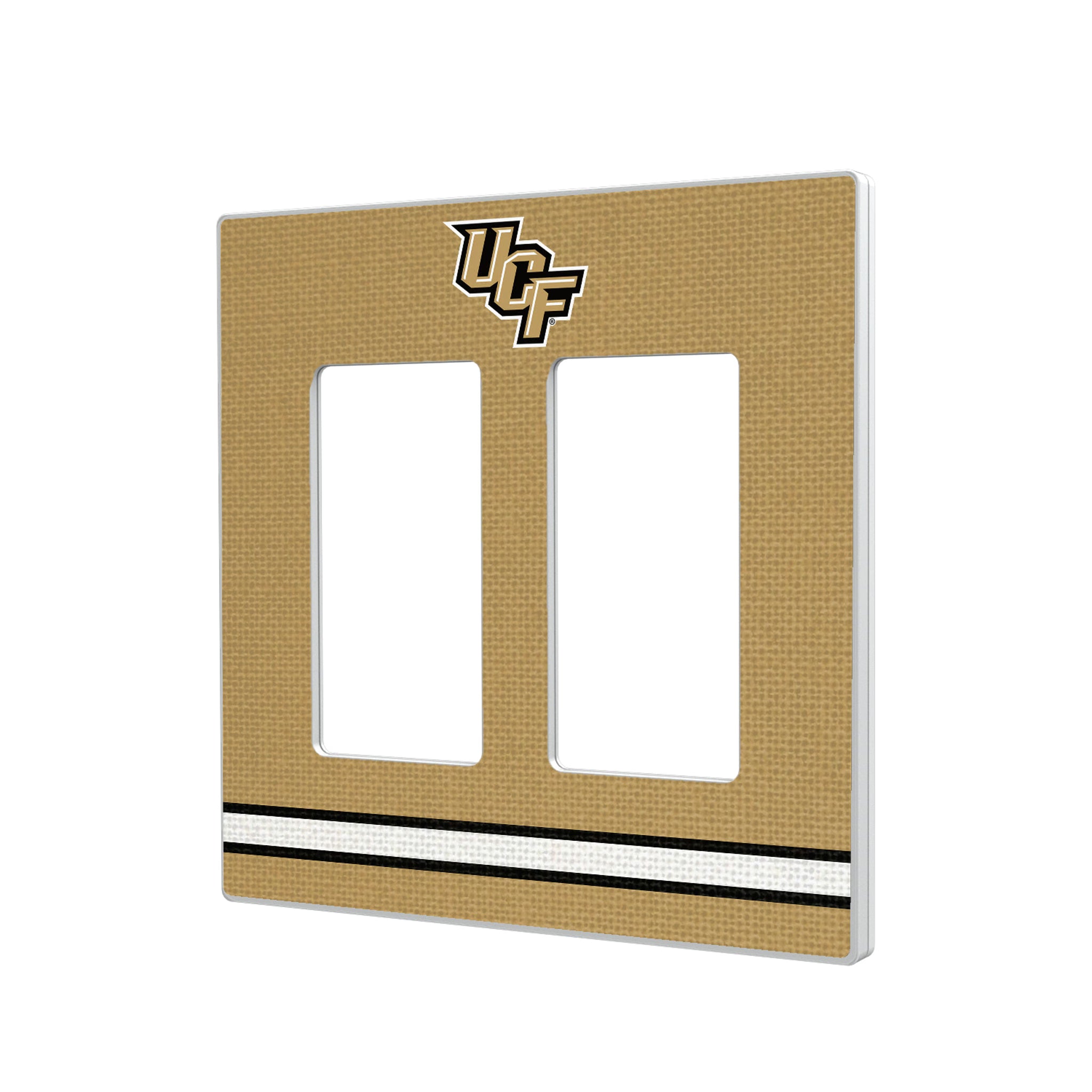 University of Central Florida Golden Knights Stripe Hidden-Screw Light Switch Plate#Style_Double Rocker