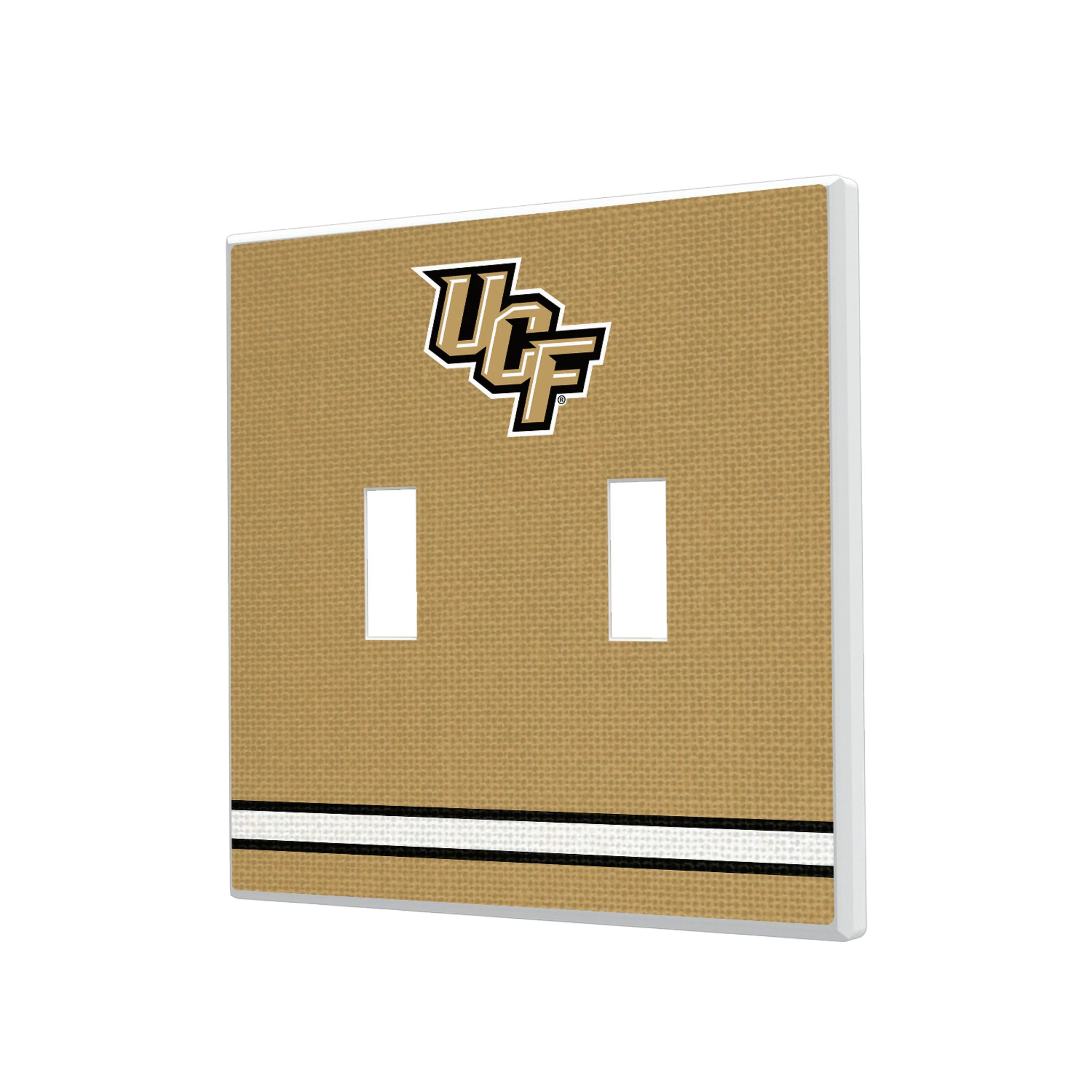 University of Central Florida Golden Knights Stripe Hidden-Screw Light Switch Plate#Style_Double Toggle