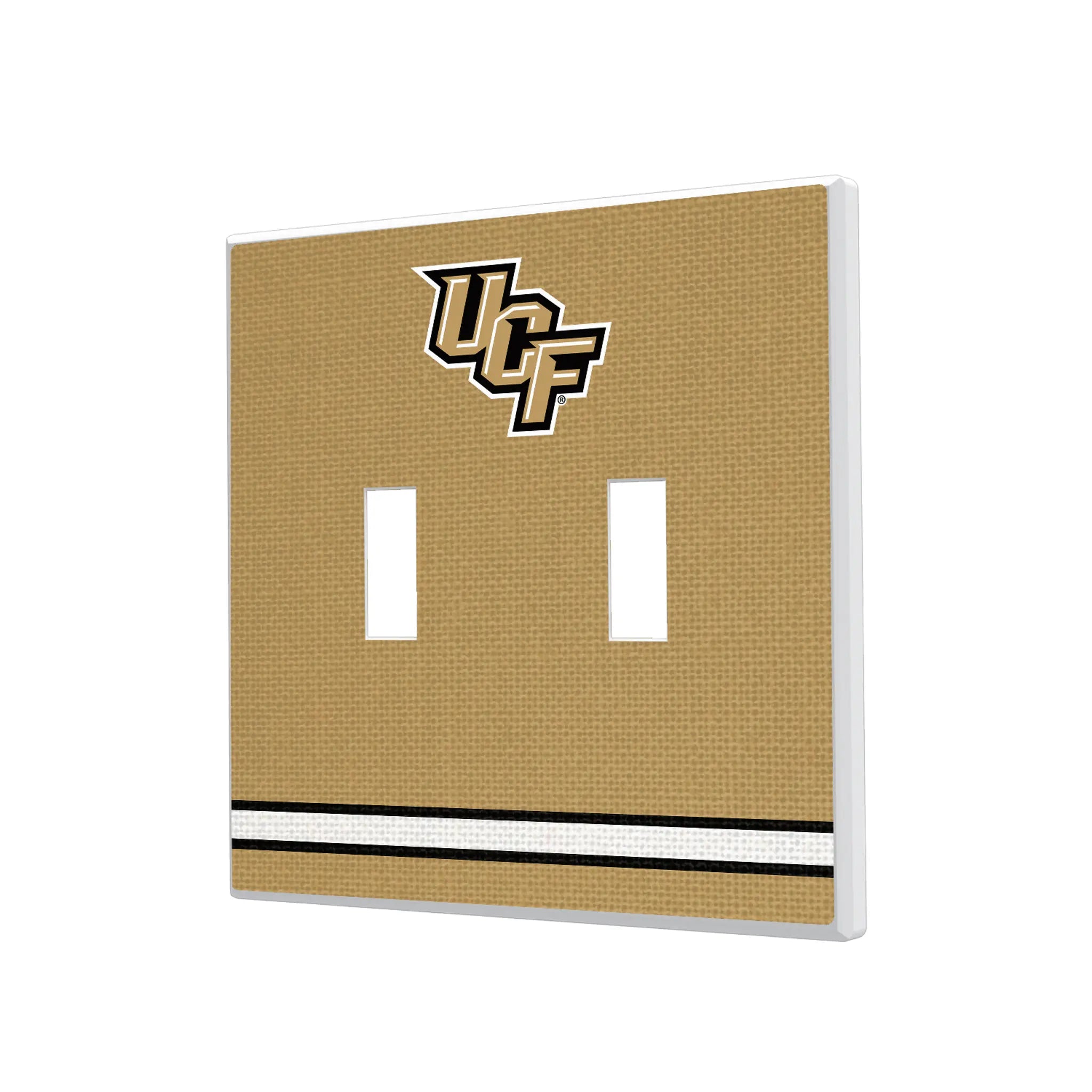 University of Central Florida Golden Knights Stripe Hidden-Screw Light Switch Plate#Style_Double Toggle