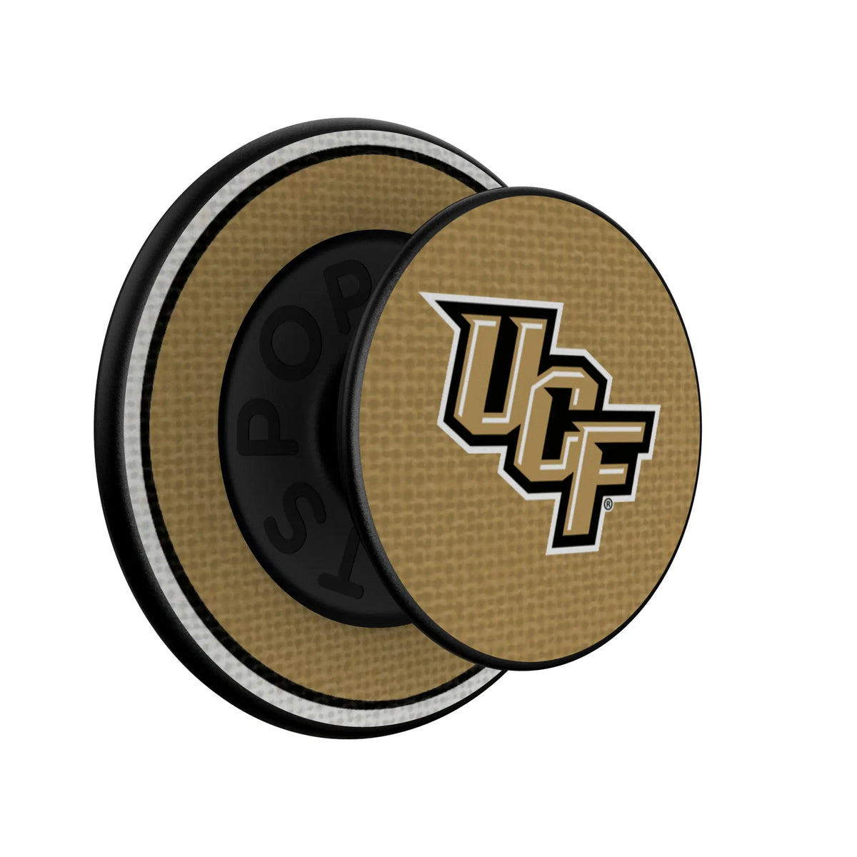 University of Central Florida Golden Knights Stripe Popsockets Round Magnetic - Isometric View
