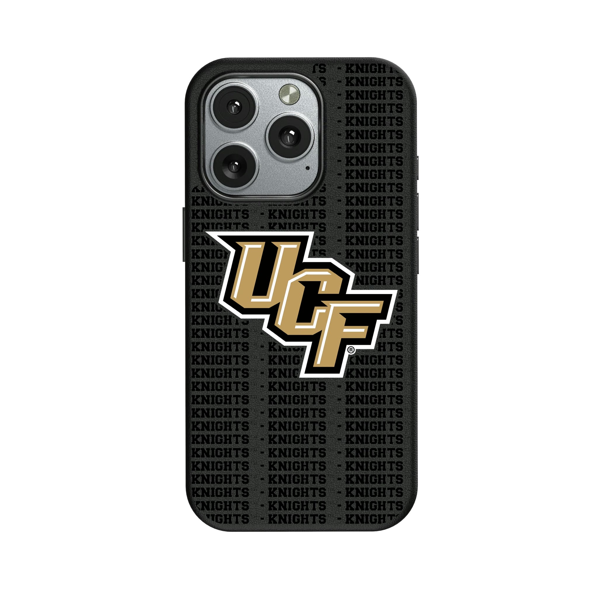 University of Central Florida Golden Knights Text Backdrop iPhone MagSafe Compatible Phone Case for Apple iPhone