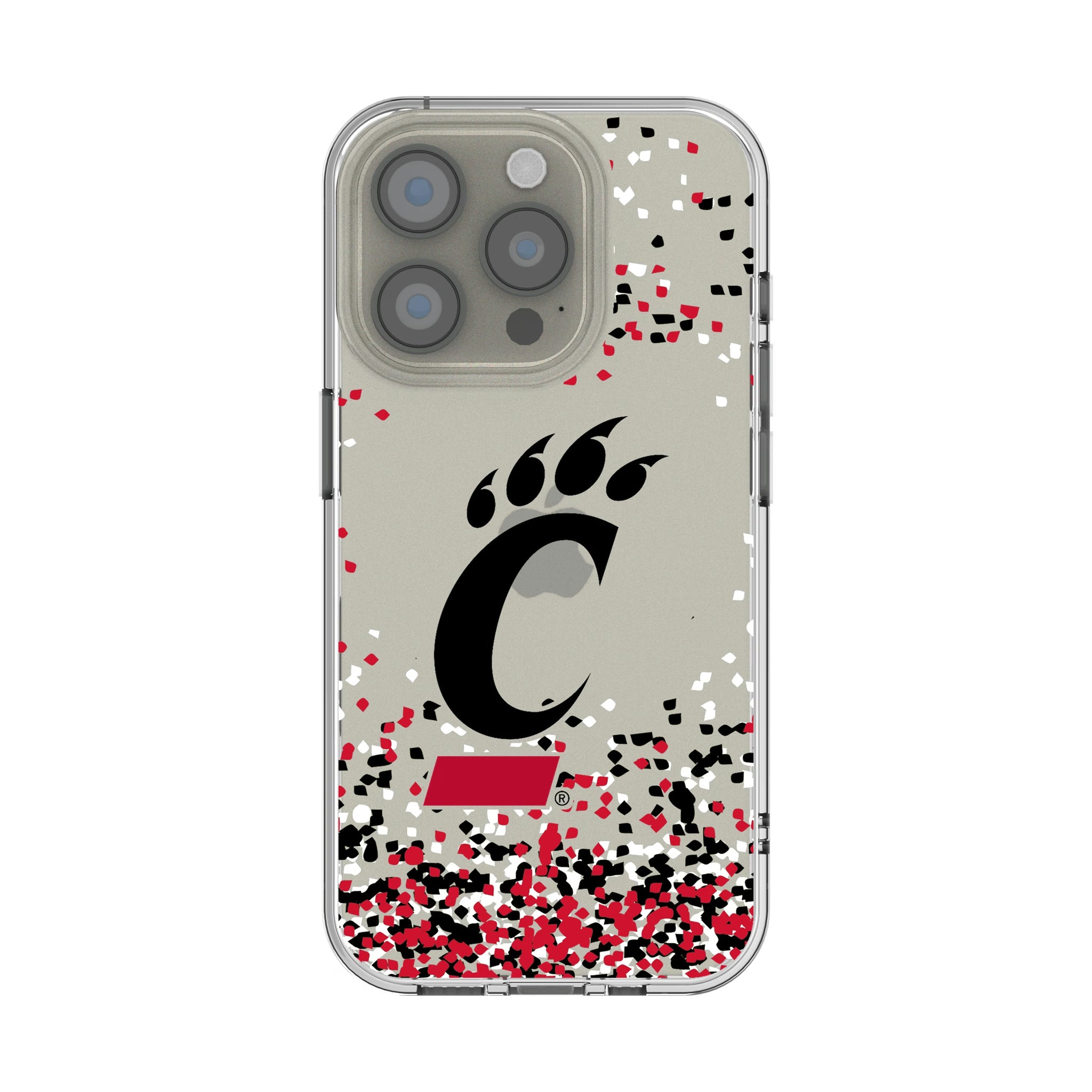 University of Cincinnati Bearcats Confetti iPhone Clear Phone Case for Apple iPhone