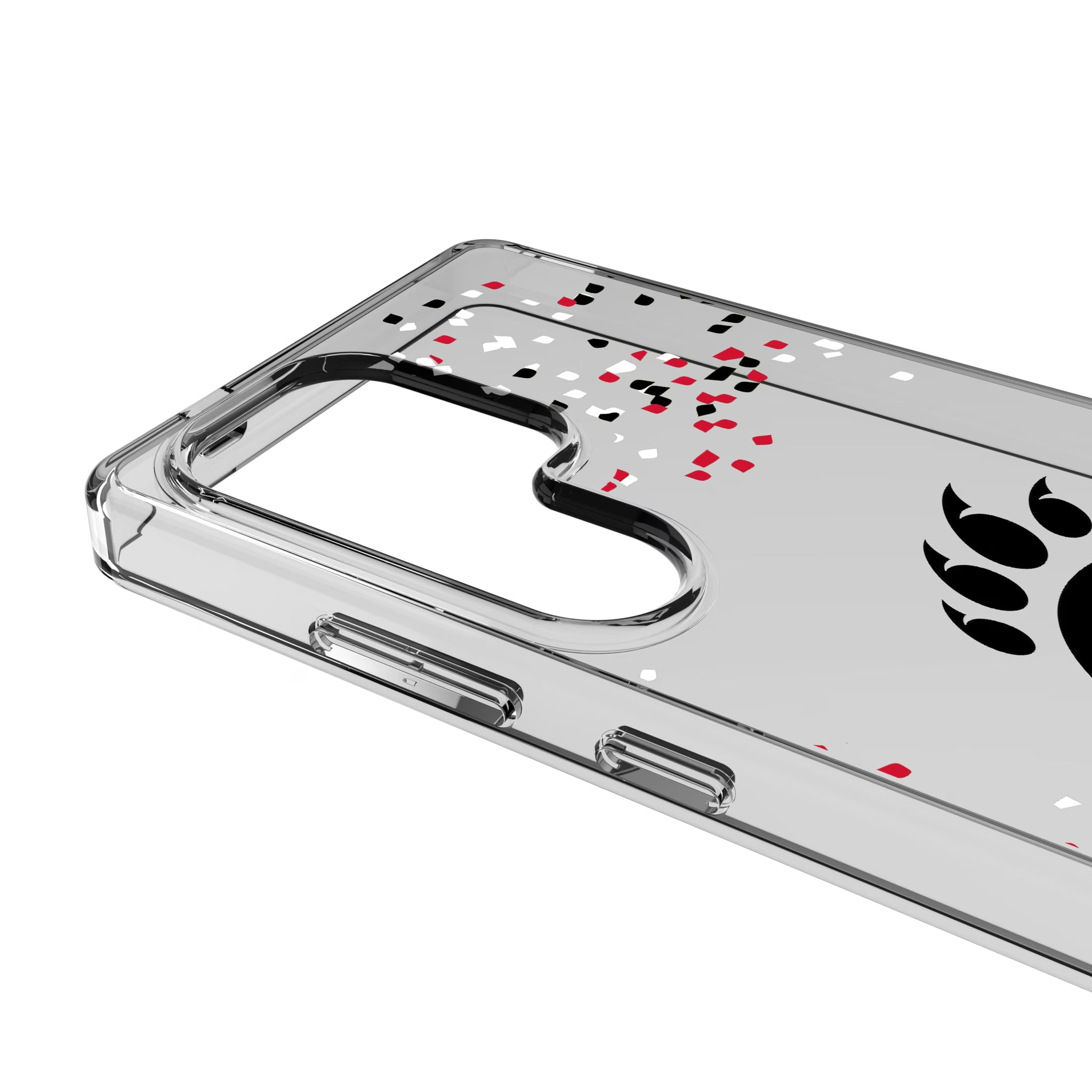 University of Cincinnati Bearcats Confetti Galaxy Clear Phone Case for Samsung Galaxy - Detail