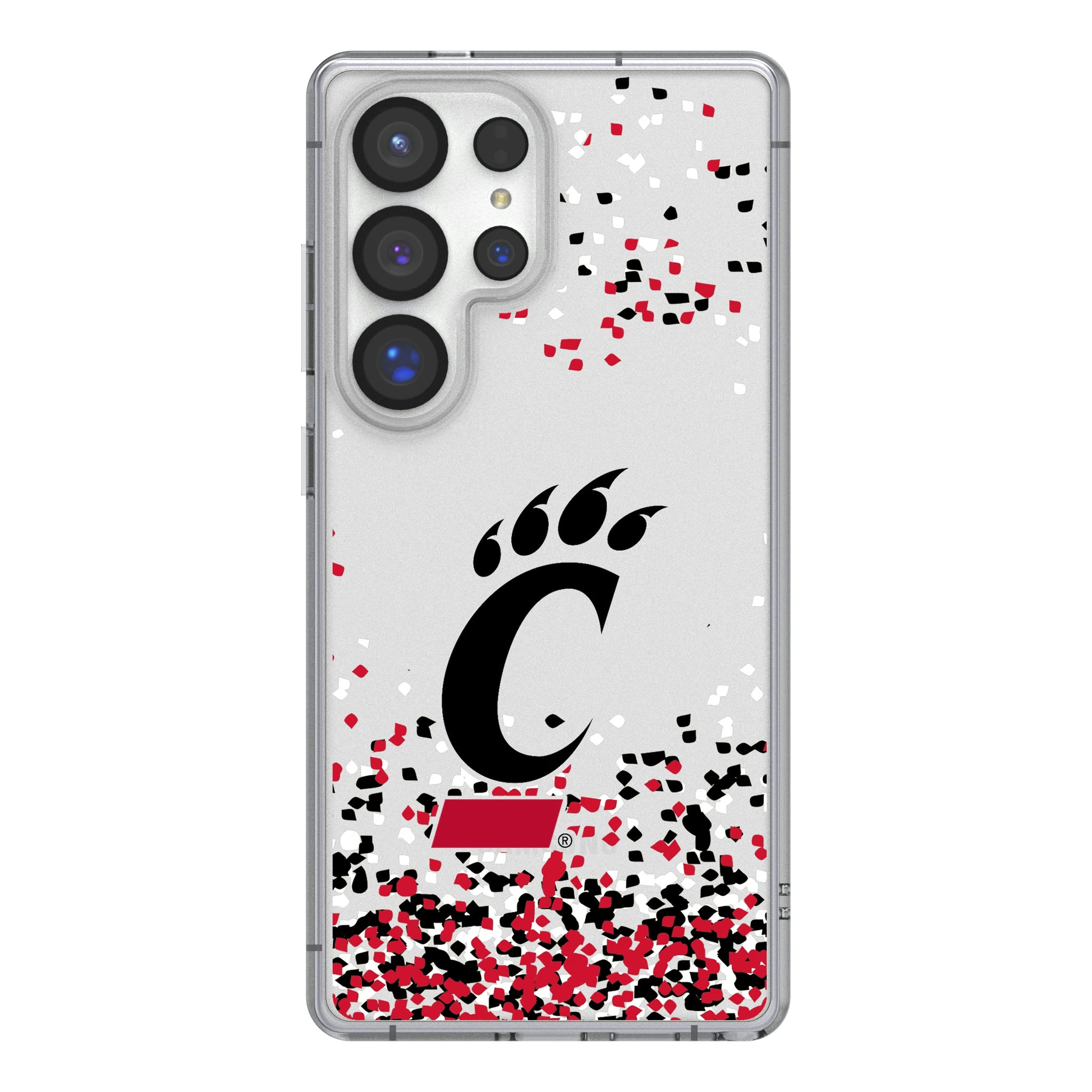 University of Cincinnati Bearcats Confetti Galaxy Clear Phone Case for Samsung Galaxy