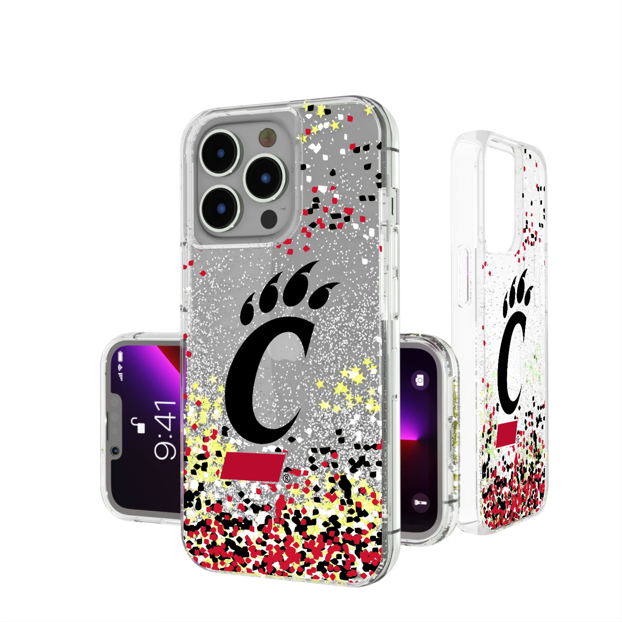 University of Cincinnati Bearcats Confetti iPhone Glitter Phone Case for Apple iPhone