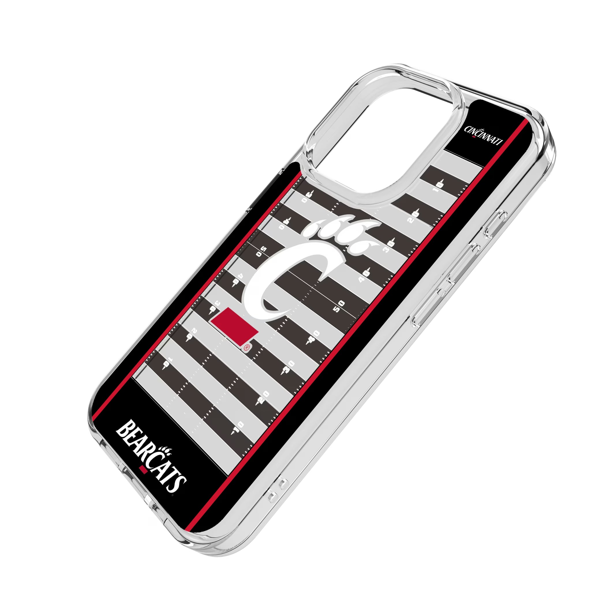 University of Cincinnati Bearcats Field iPhone Clear Phone Case for Apple iPhone - Isometric View