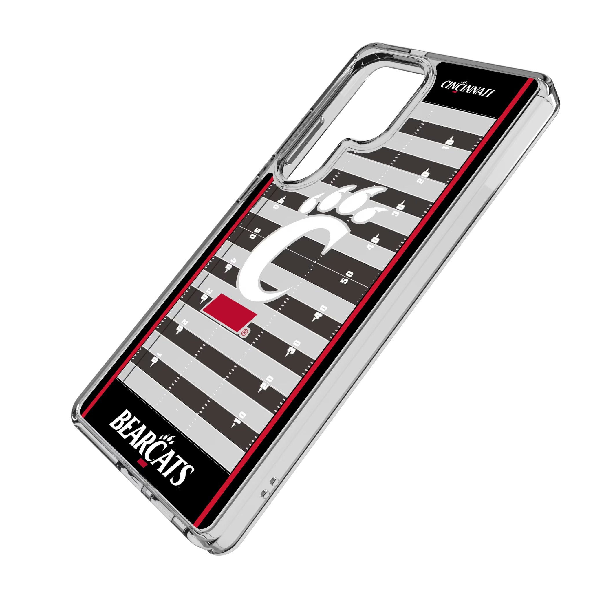 University of Cincinnati Bearcats Field Galaxy Clear Phone Case for Samsung Galaxy - Isometric View