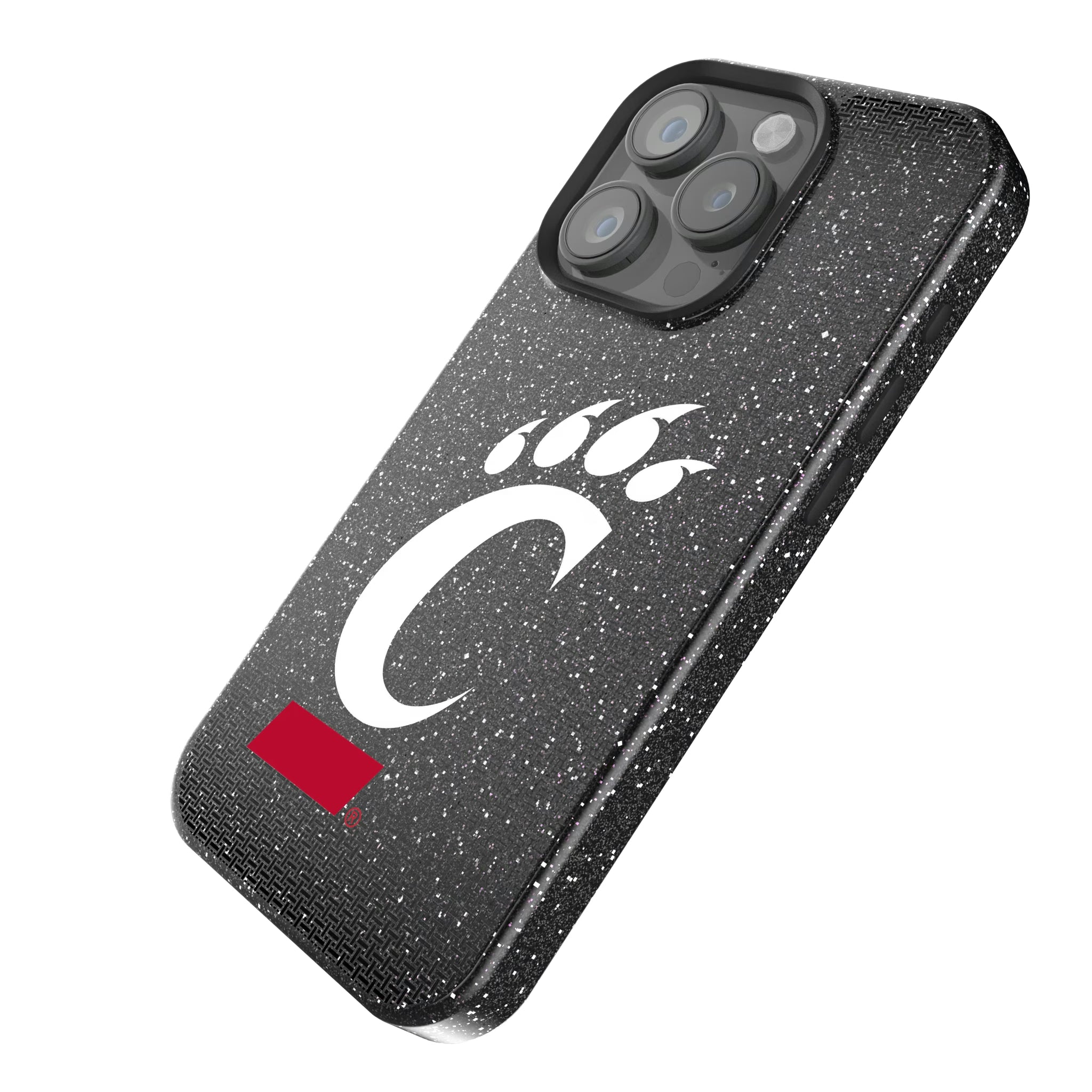 University of Cincinnati Bearcats Linen iPhone Bling Phone Case for Apple iPhone - Isometric View