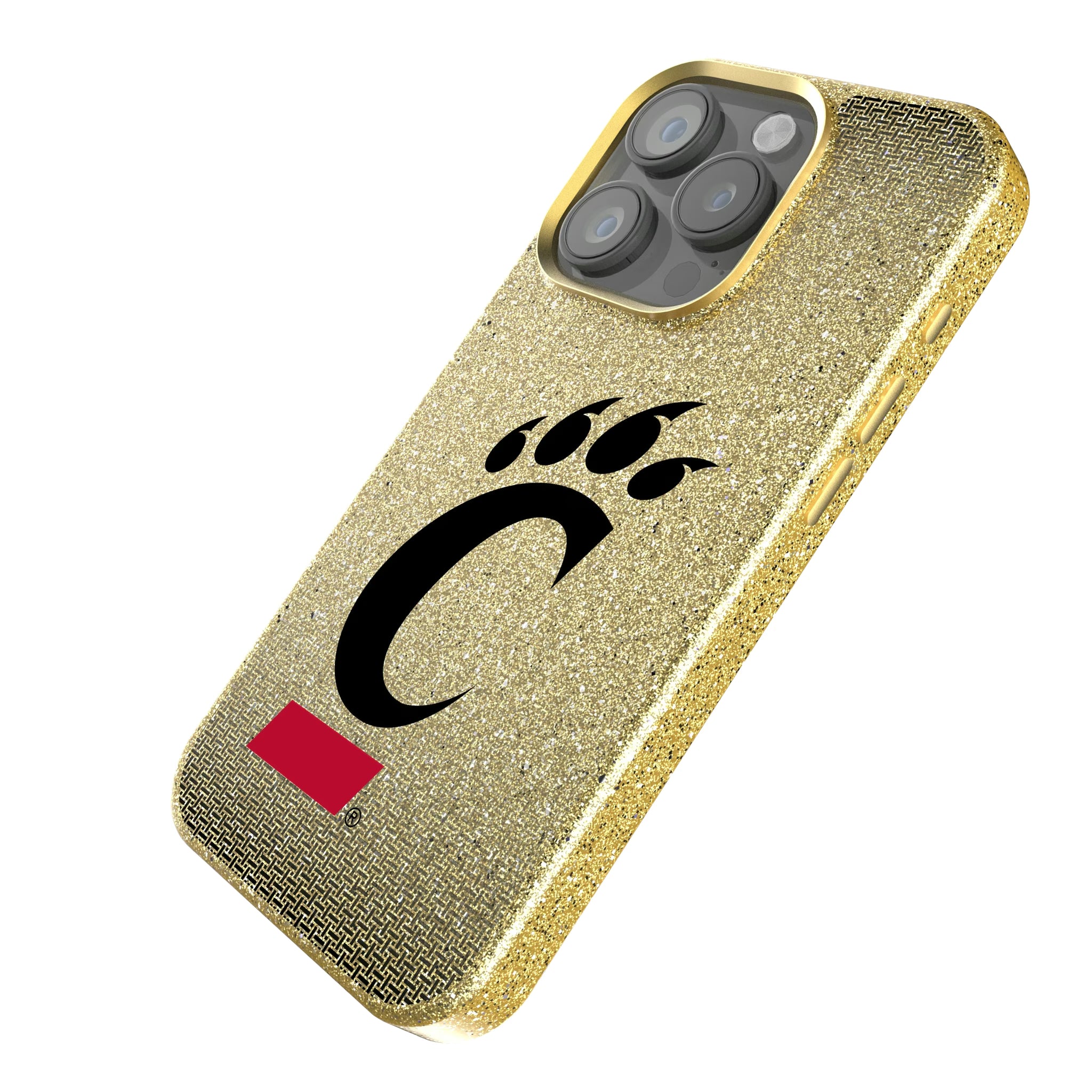 University of Cincinnati Bearcats Linen iPhone Bling Phone Case for Apple iPhone - Isometric View