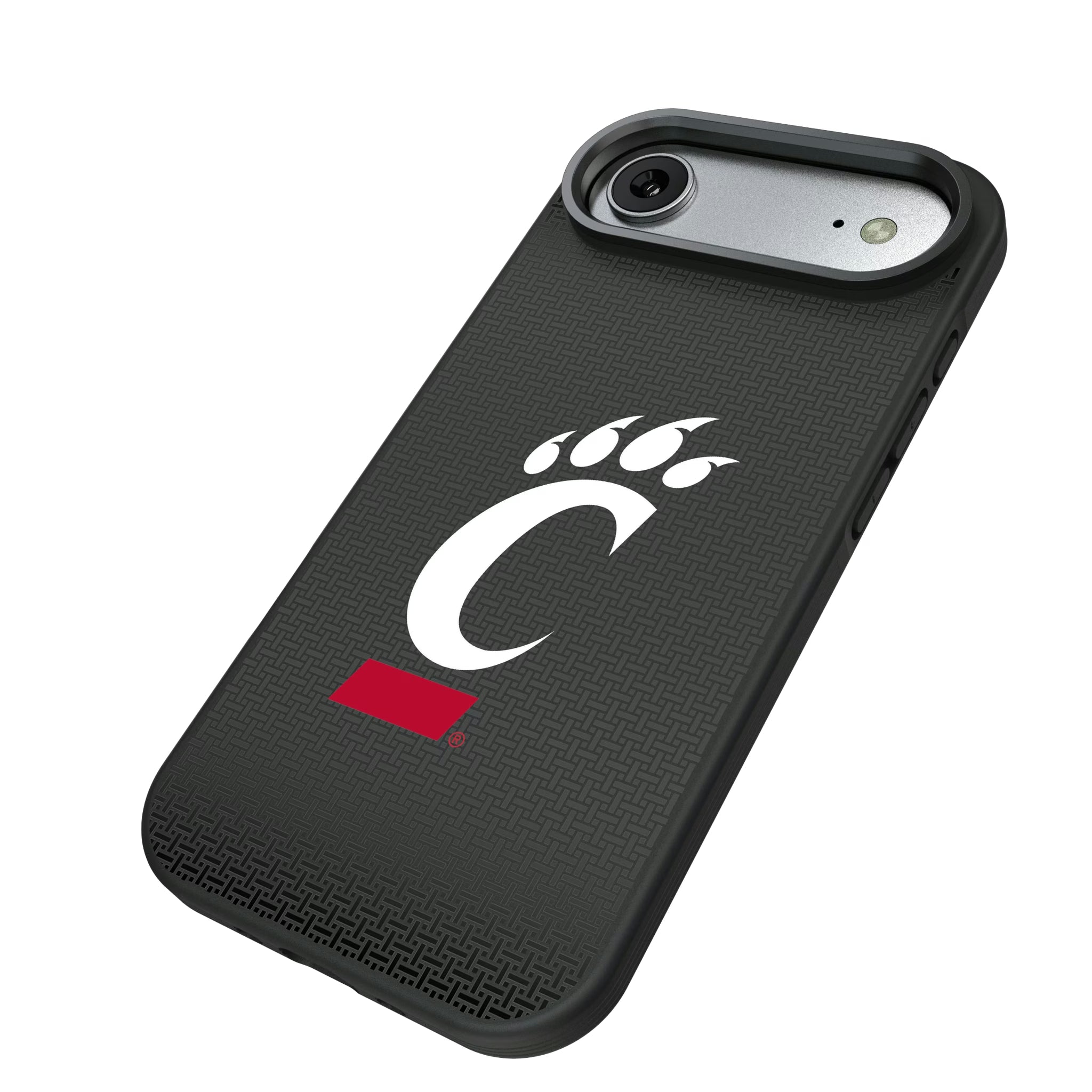 University of Cincinnati Bearcats Linen iPhone Bump Phone Case for Apple iPhone - Isometric View#Device_iPhone Air