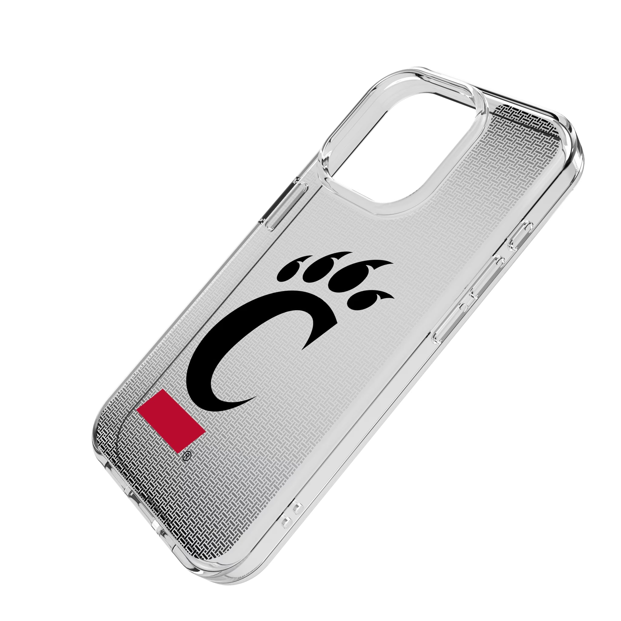 University of Cincinnati Bearcats Linen iPhone Clear Phone Case for Apple iPhone - Isometric View