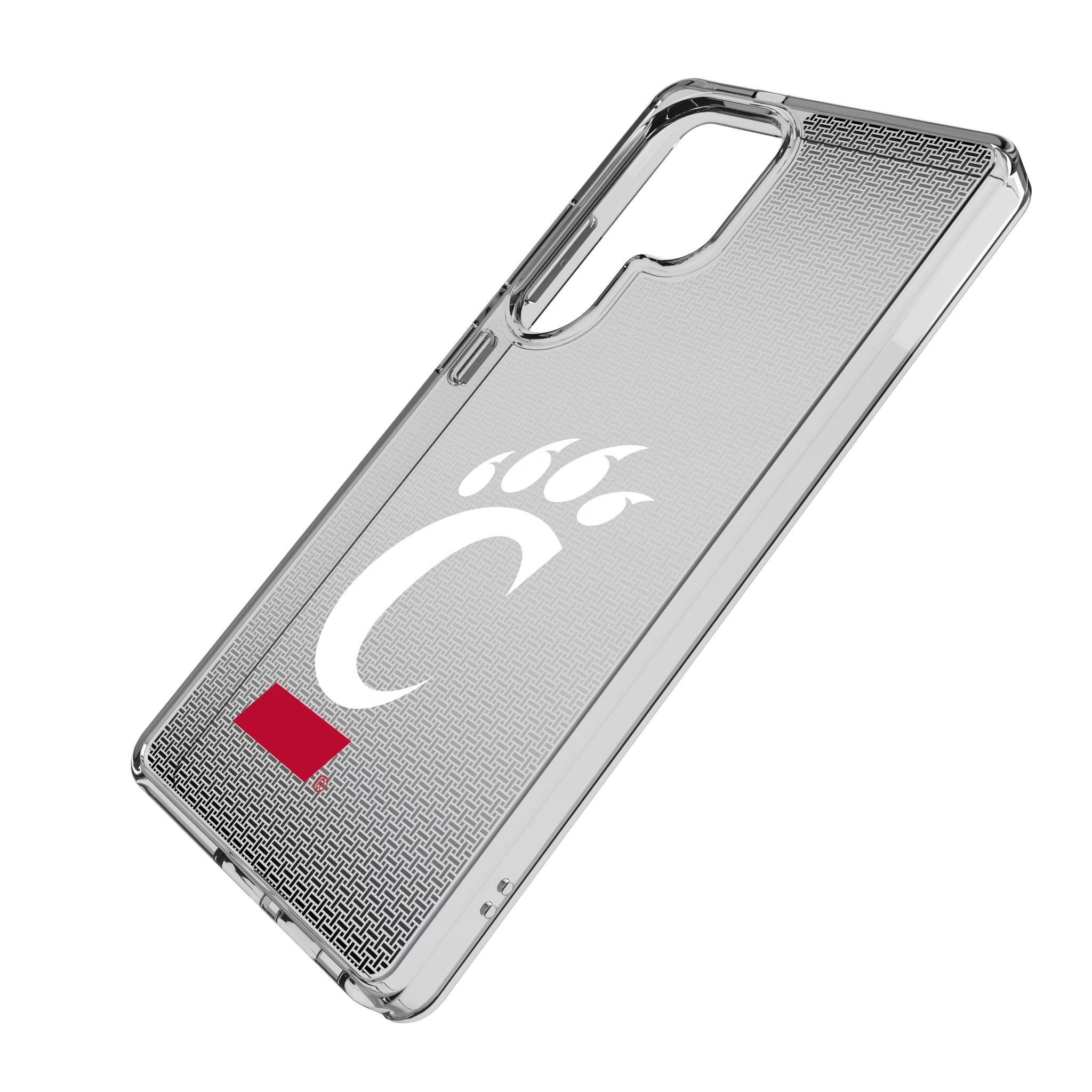 University of Cincinnati Bearcats Linen Galaxy Clear Phone Case for Samsung Galaxy - Isometric View