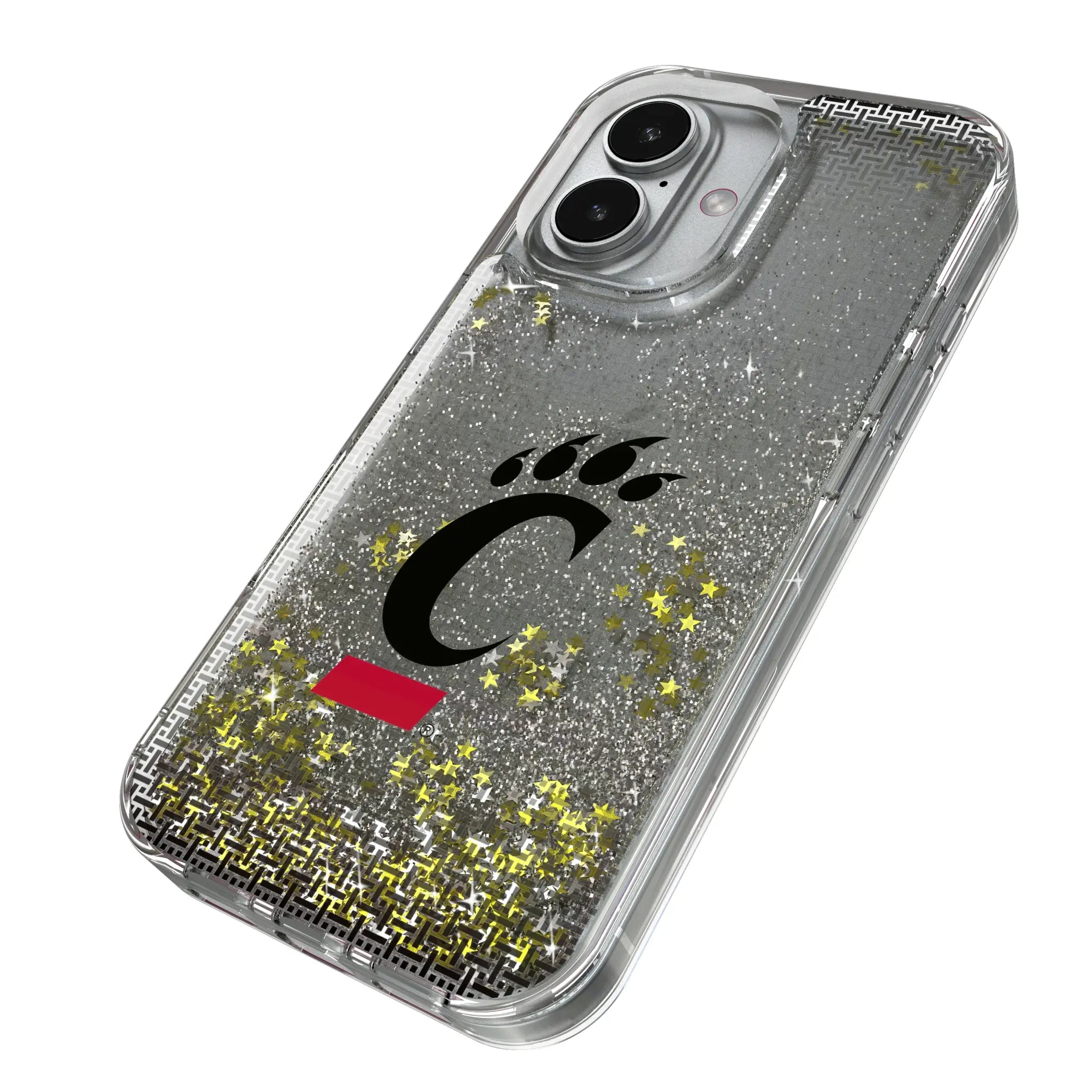 University of Cincinnati Bearcats Linen iPhone Glitter Phone Case for Apple iPhone - Isometric View