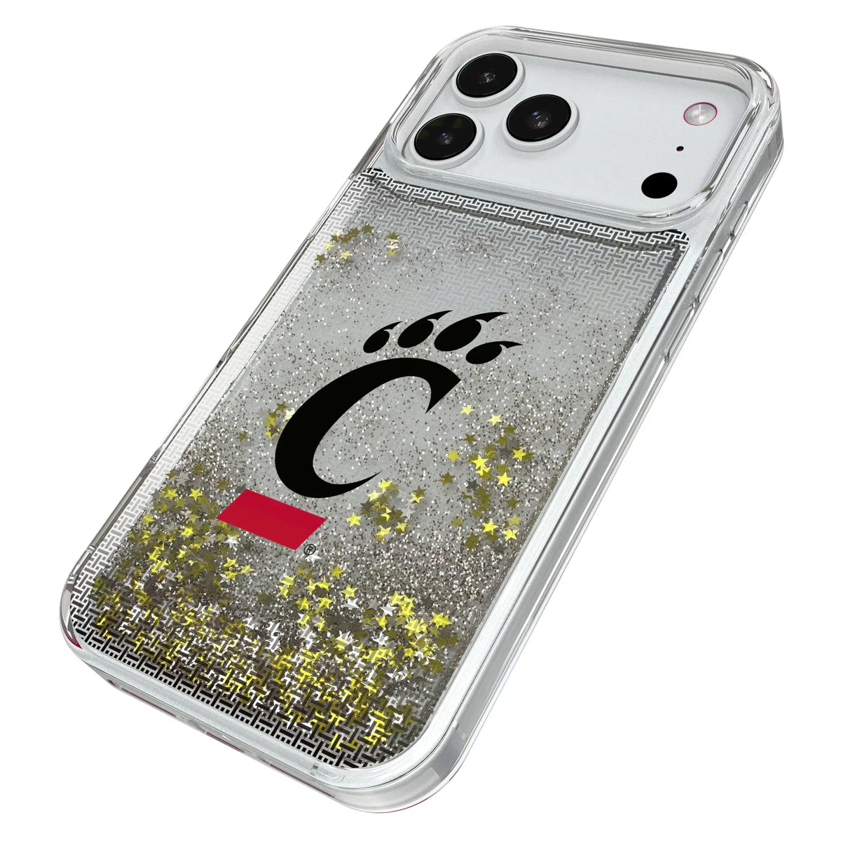 University of Cincinnati Bearcats Linen iPhone Glitter Phone Case for Apple iPhone - Isometric View#Device_iPhone 18 Pro Max