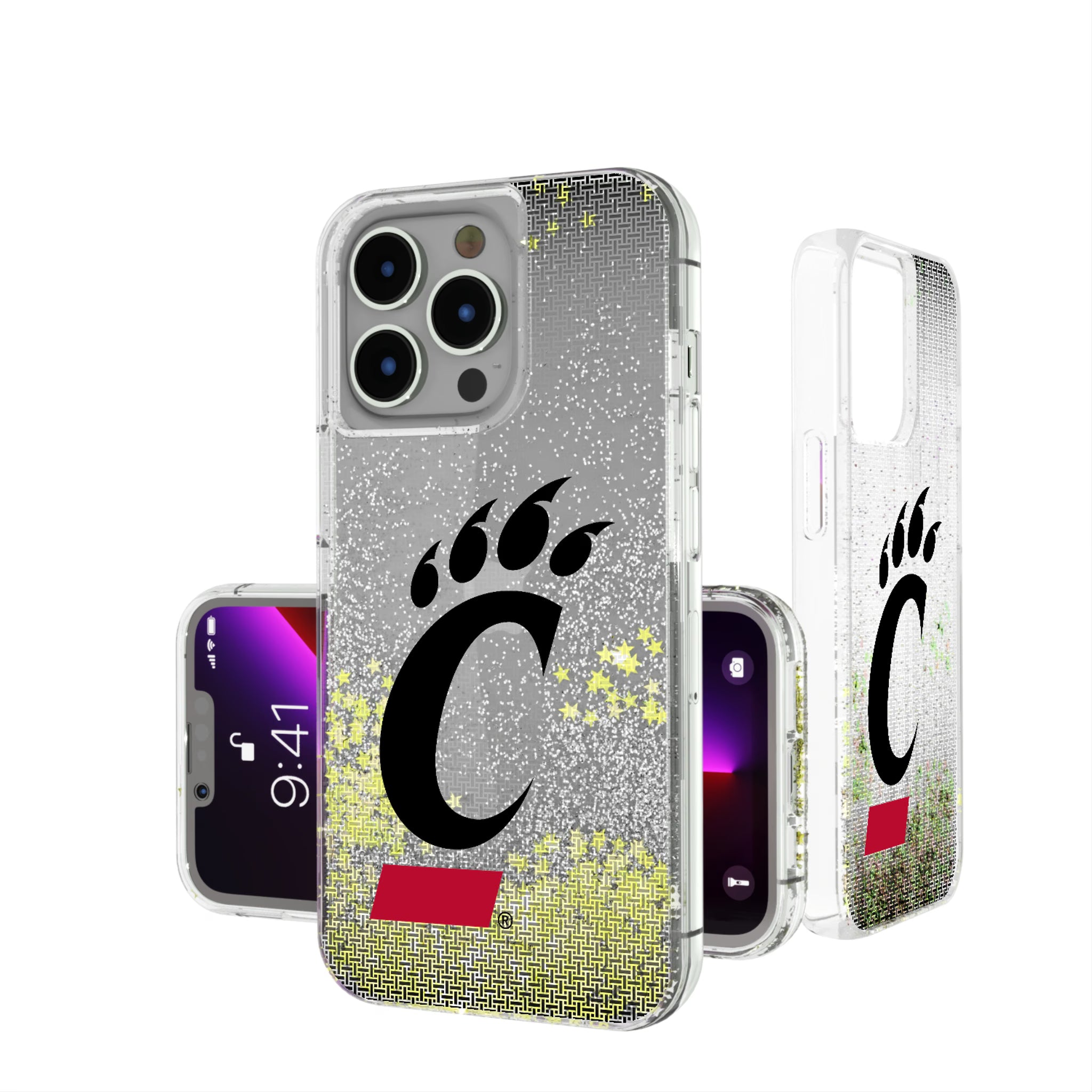University of Cincinnati Bearcats Linen iPhone Glitter Phone Case for Apple iPhone
