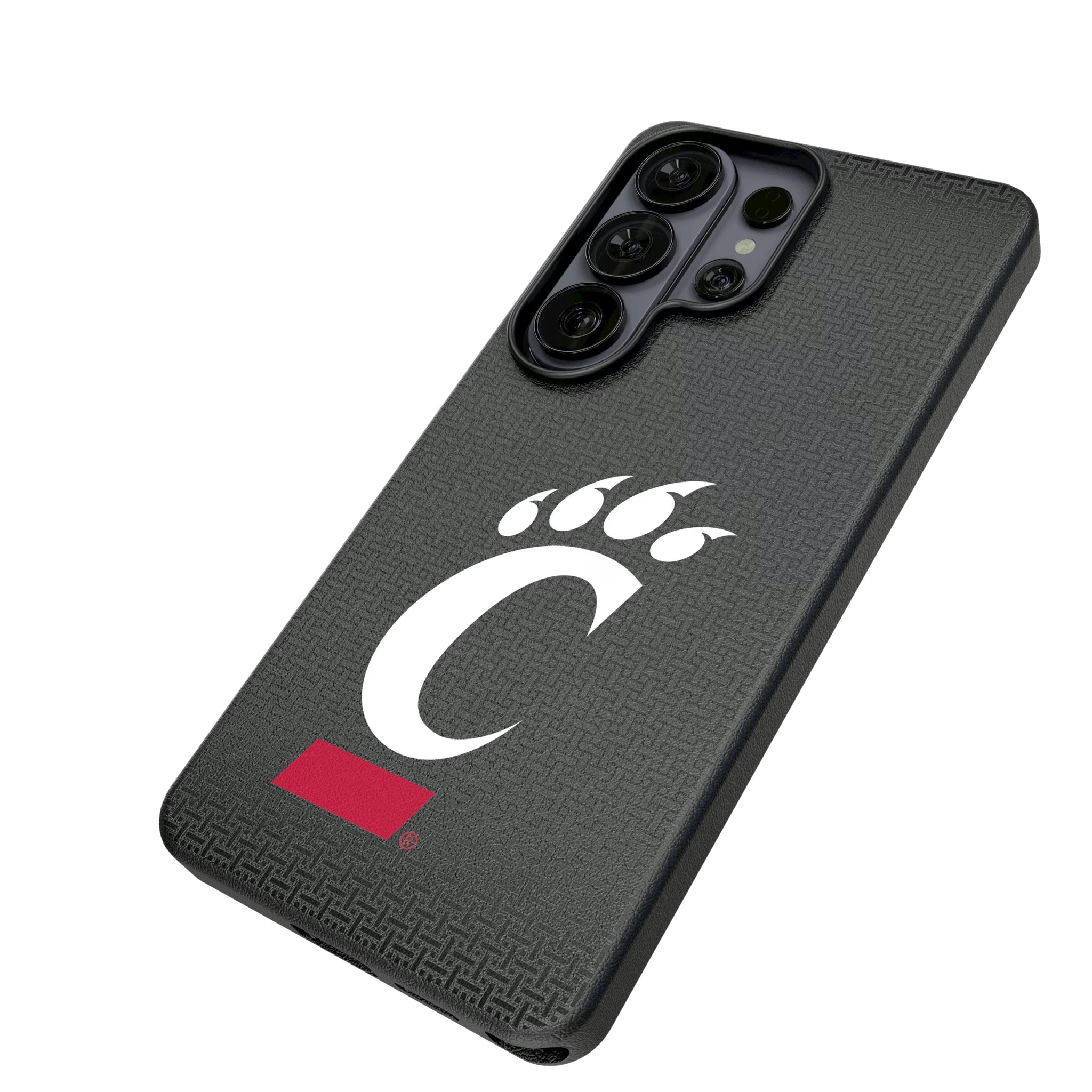 University of Cincinnati Bearcats Linen Galaxy MagSafe Compatible Phone Case for Samsung Galaxy - Isometric View