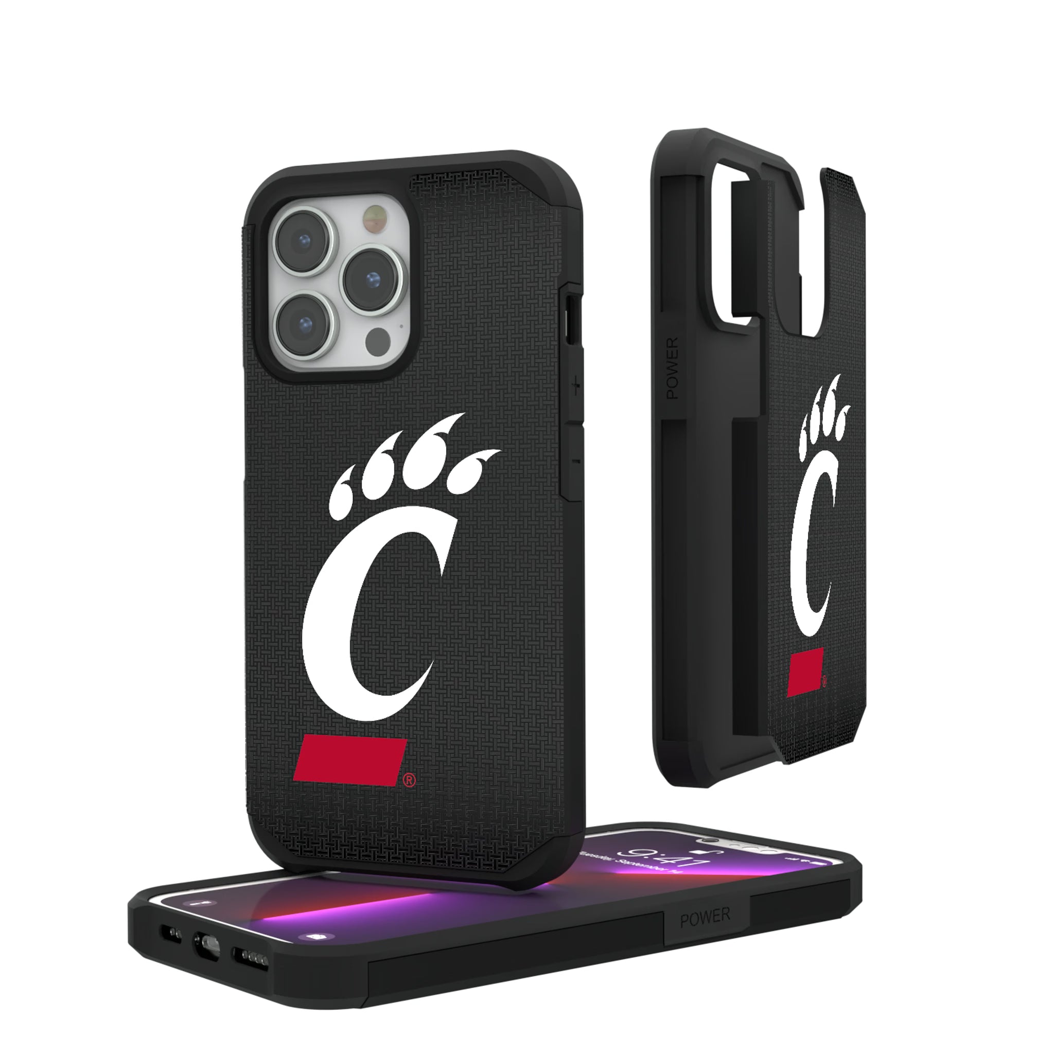 University of Cincinnati Bearcats Linen iPhone Rugged Phone Case for Apple iPhone#Device_iPhone 13 Pro