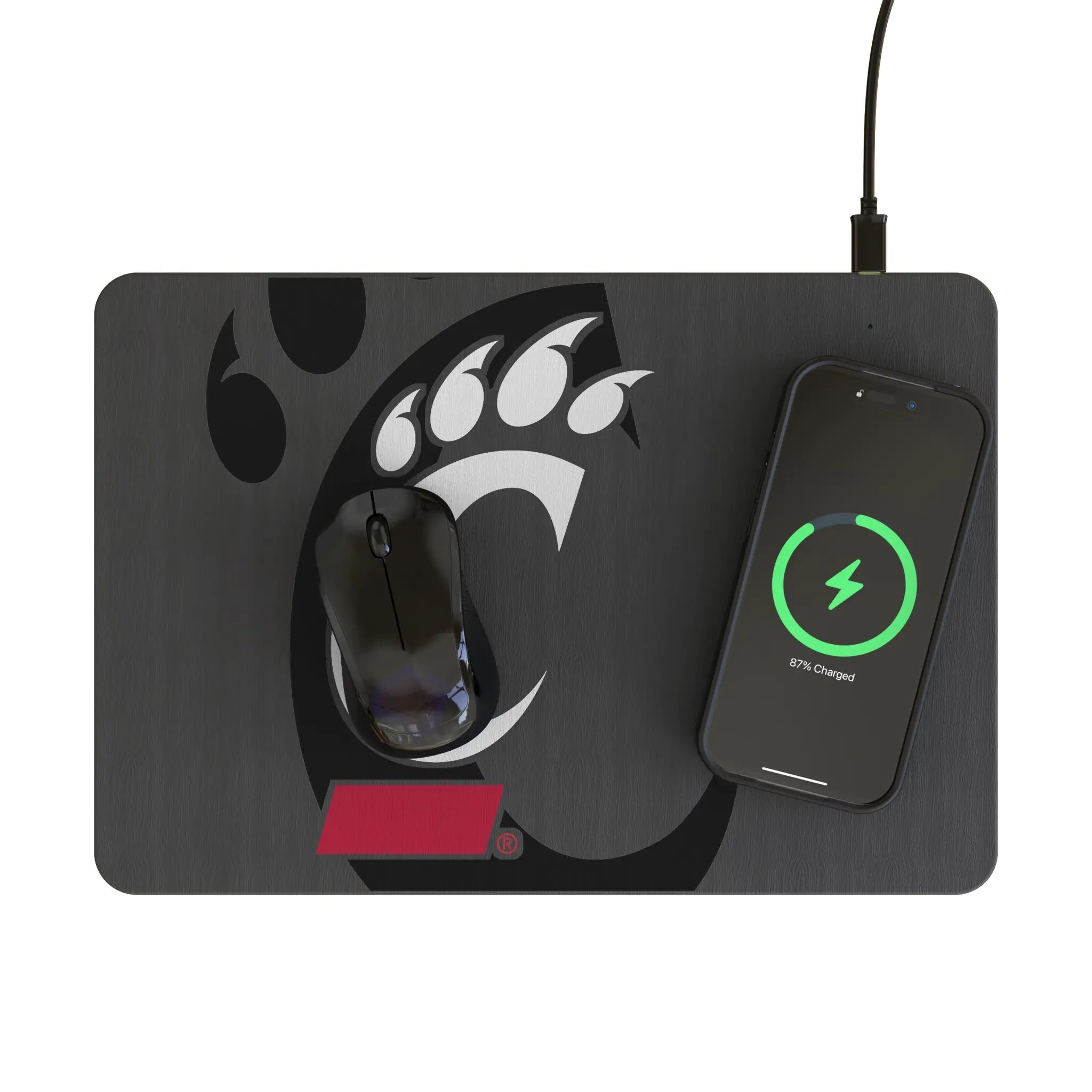 University of Cincinnati Bearcats Monocolor Tilt 15-Watt Wireless Charger and Mouse Pad - Lifestyle